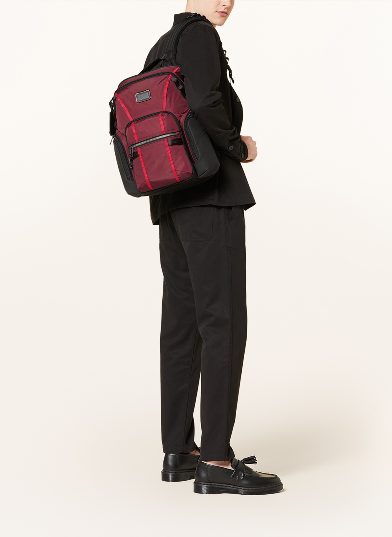 TUMI ALPHA BRAVO backpack NAVIGATION with laptop compartment, Color: DARK RED/ BLACK/ RED (Image 7)