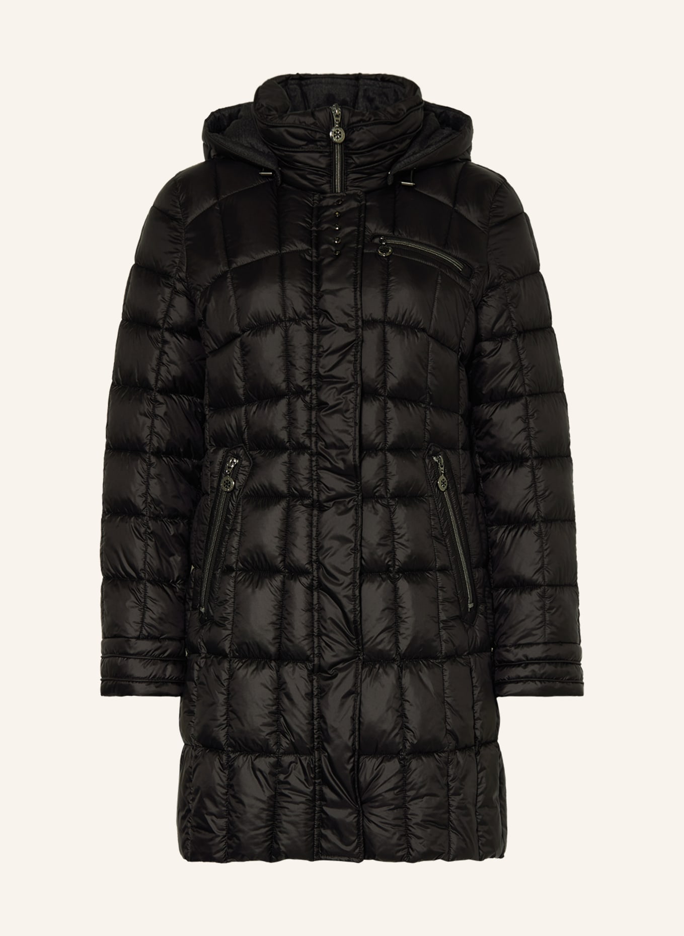 GIL BRET Quilted coat with DUPONT™ SORONA® insulation, Color: BLACK (Image 1)