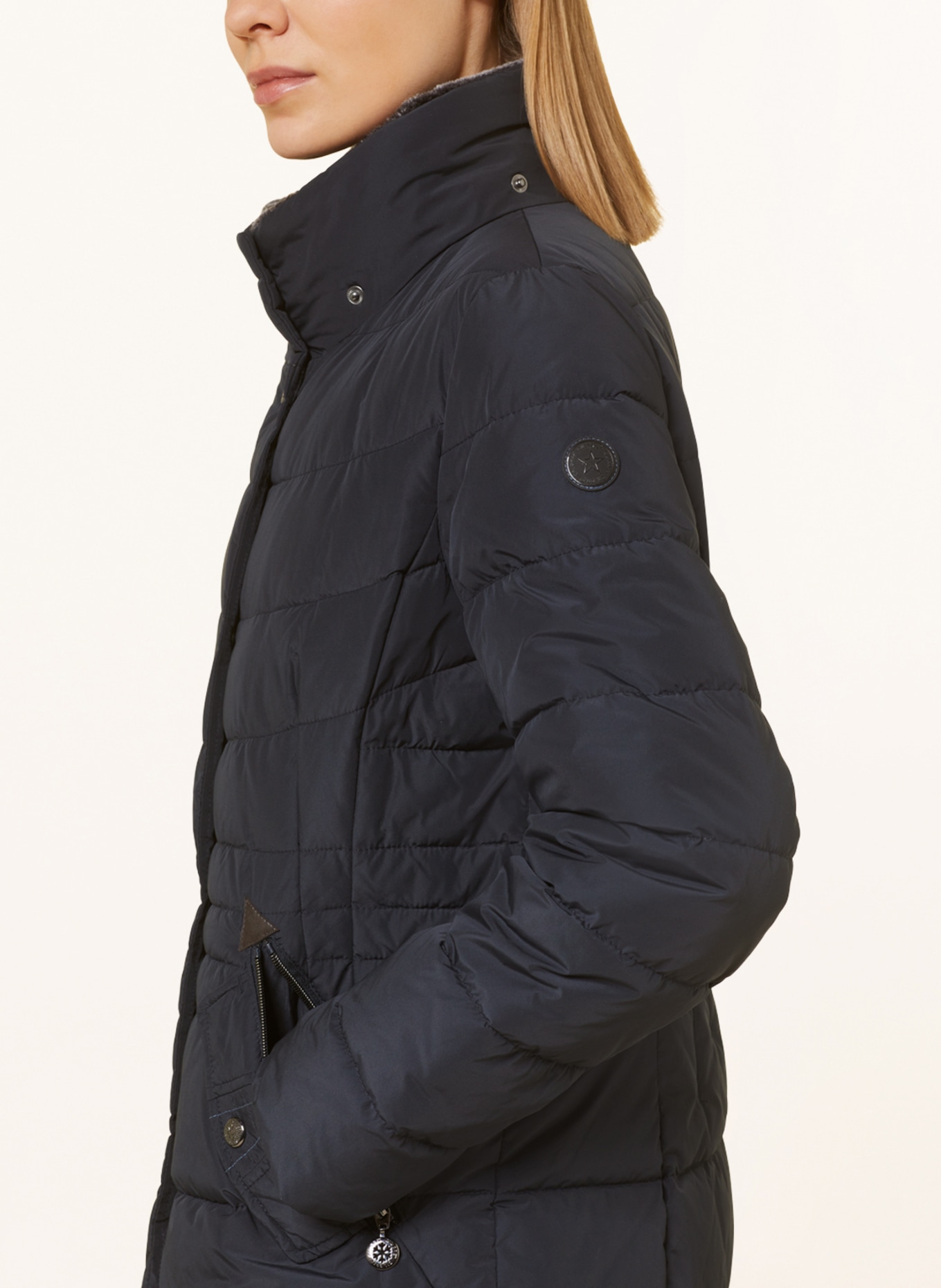 GIL BRET Quilted coat with detachable faux fur, Color: DARK BLUE (Image 6)