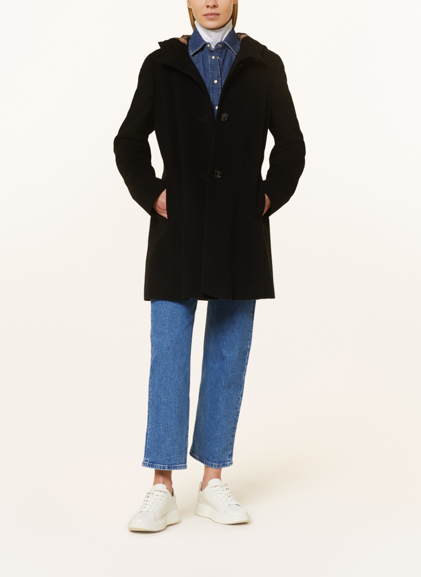 GIL BRET Wool coat, Color: BLACK (Image 2)