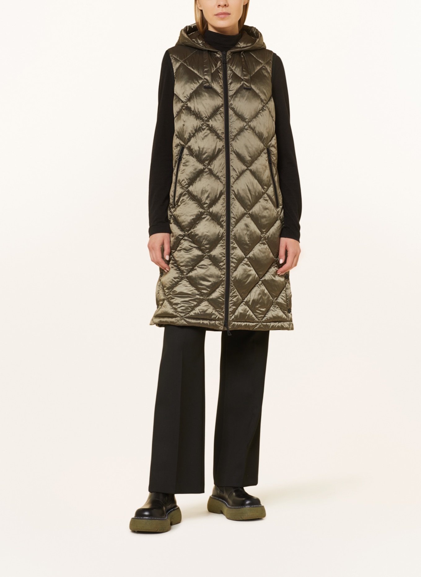GIL BRET Quilted vest with DUPONT™ SORONA® insulation, Color: KHAKI (Image 2)