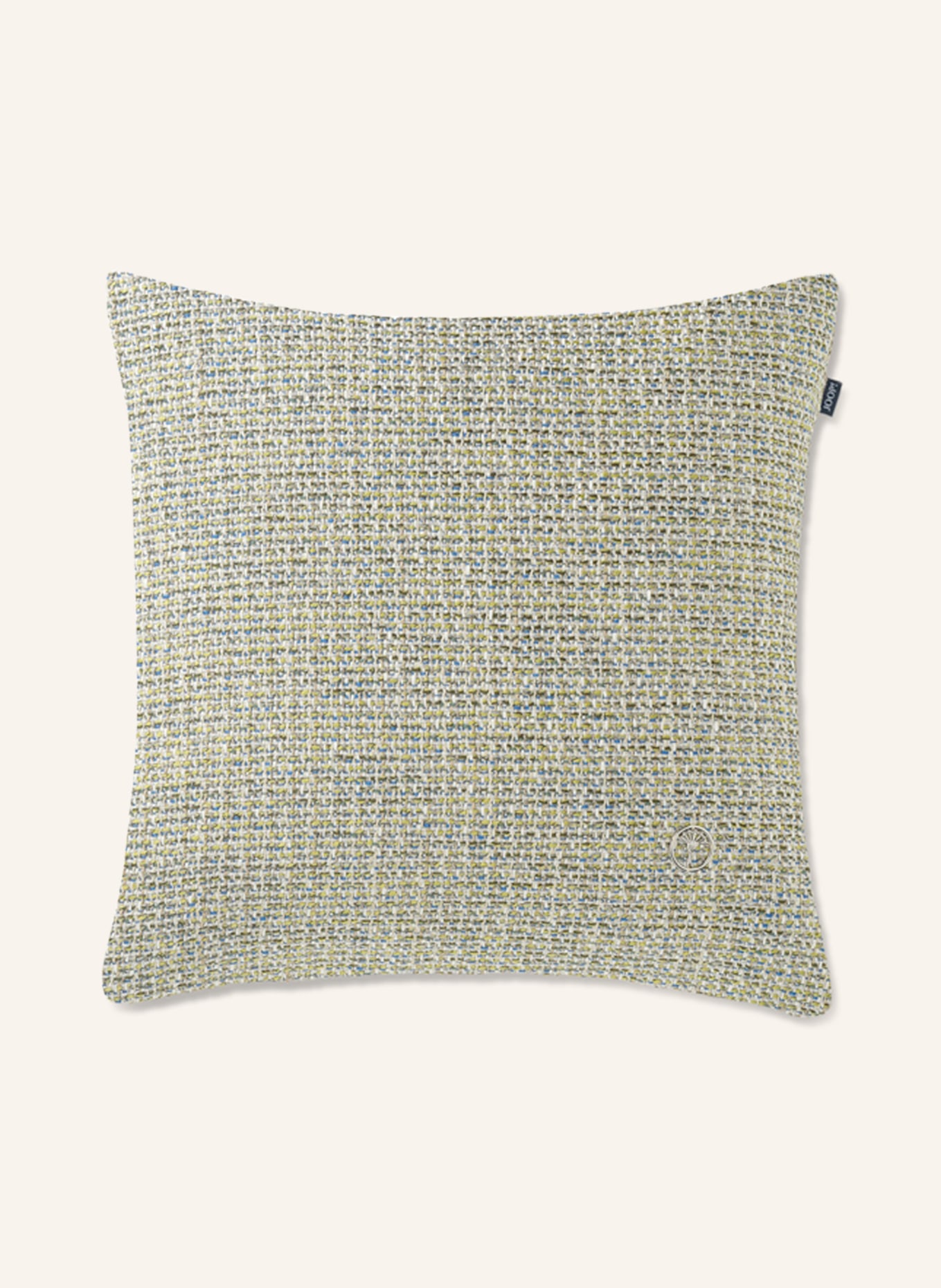 JOOP! Decorative cushion cover JOOP! GRAND in bouclé with glitter thread, Color: LIGHT GREEN/ BLUE (Image 1)