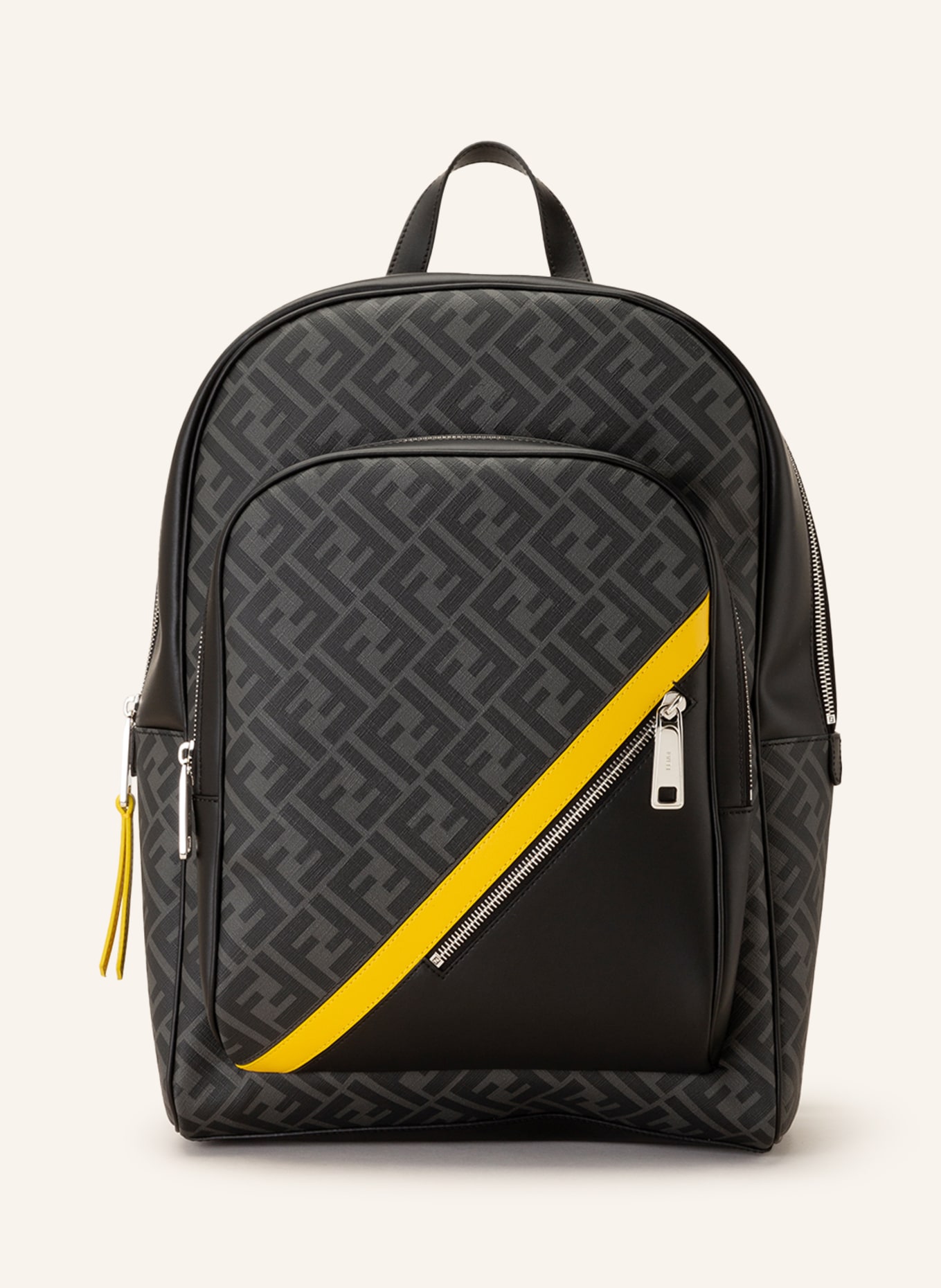 FENDI Saffiano backpack, Color: DARK GRAY/ BLACK (Image 1)