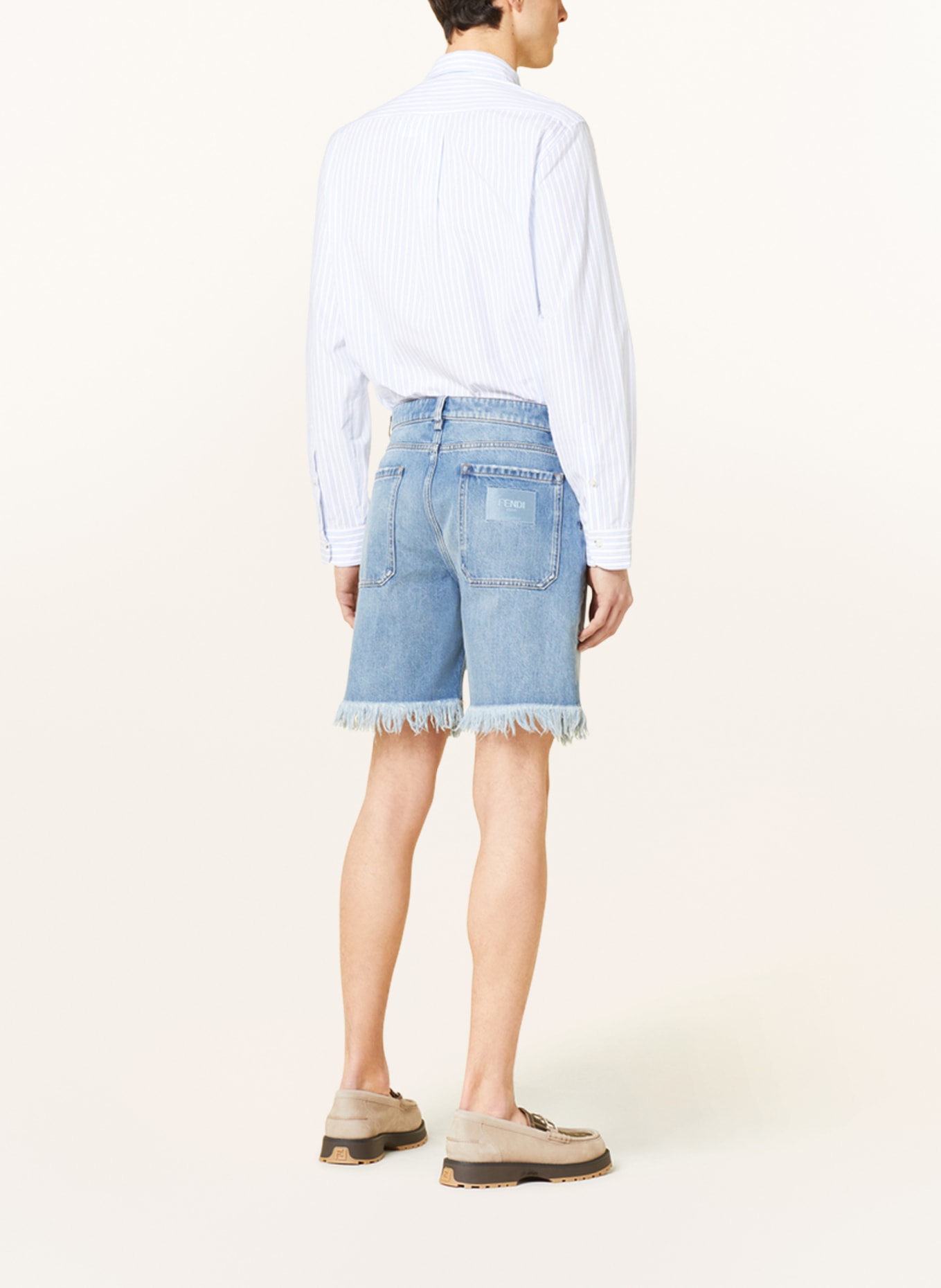 FENDI Džínové šortky s třásněmi, Barva: F0QG0 DARK BLU (Obrázek 3)