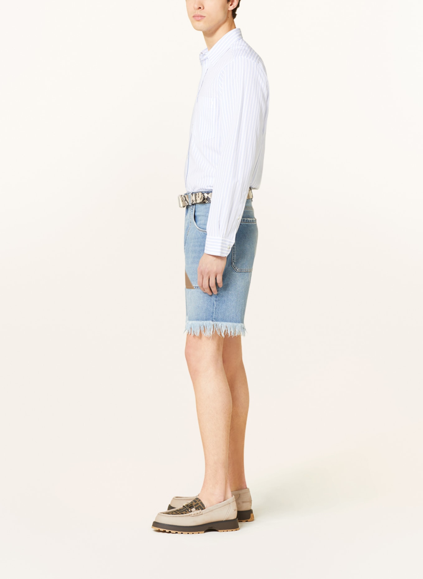 FENDI Džínové šortky s třásněmi, Barva: F0QG0 DARK BLU (Obrázek 4)