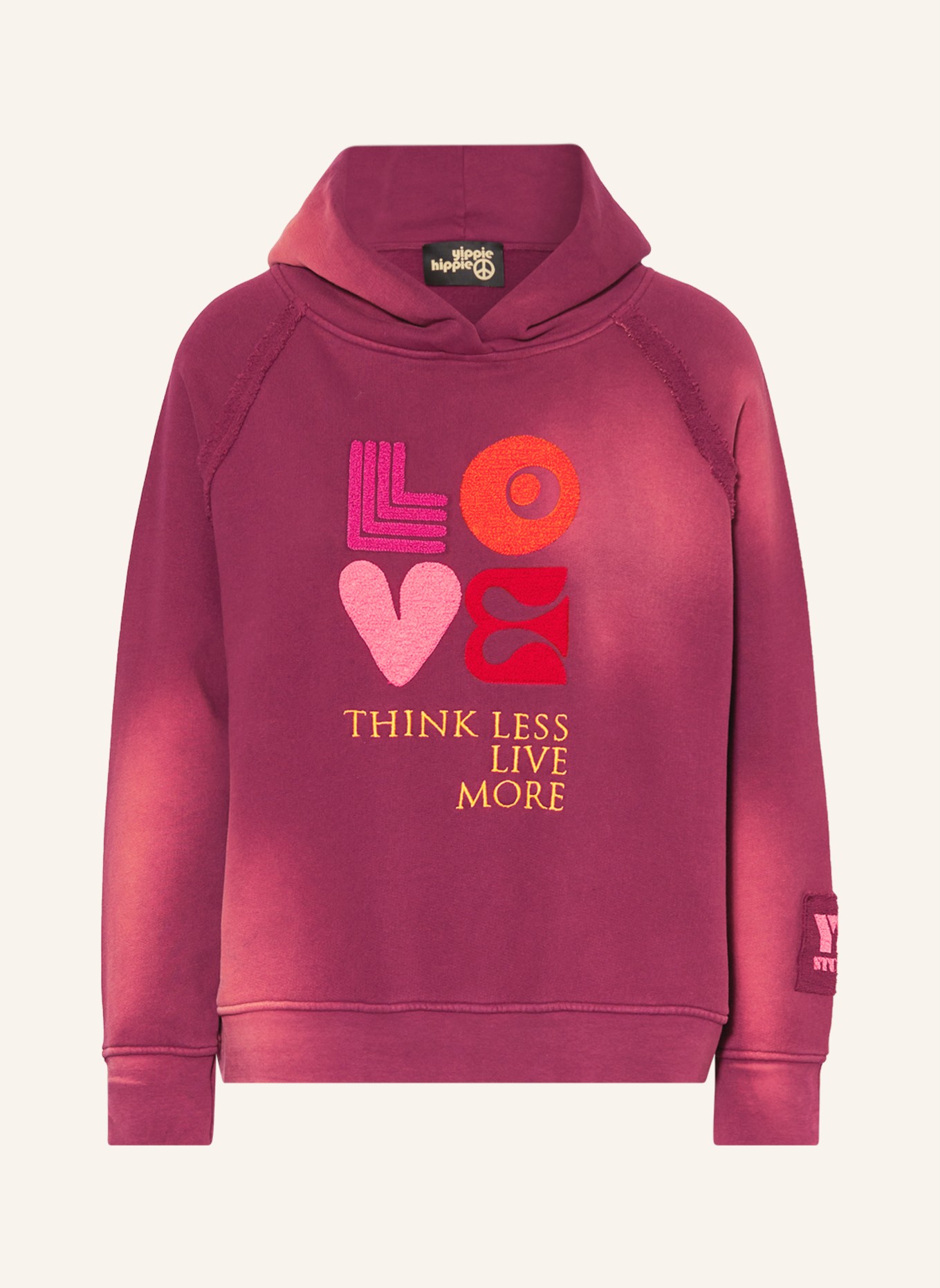 yippie hippie Hoodie, Color: FUCHSIA (Image 1)