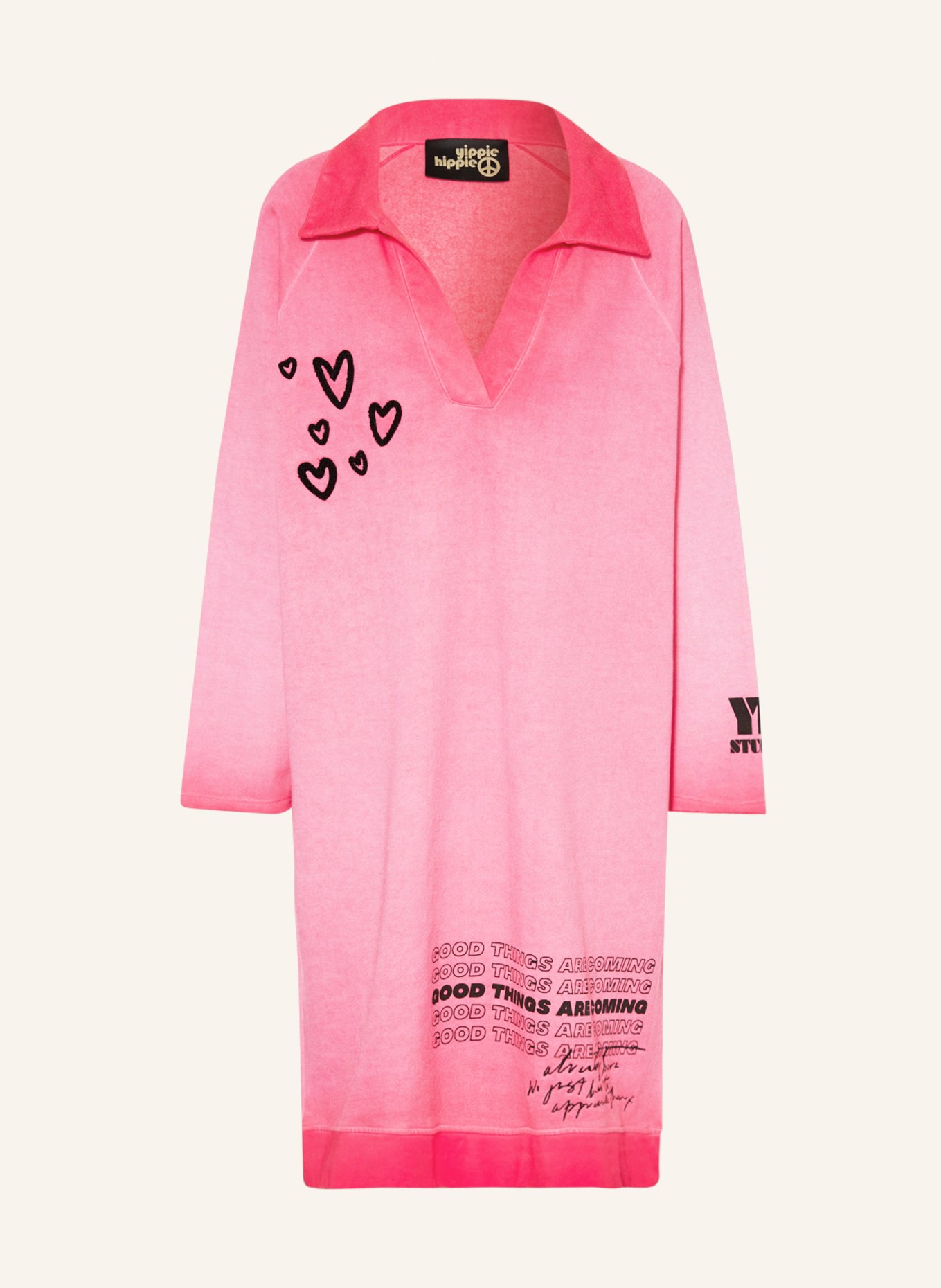 yippie hippie Oversized sweater dress, Color: PINK (Image 1)