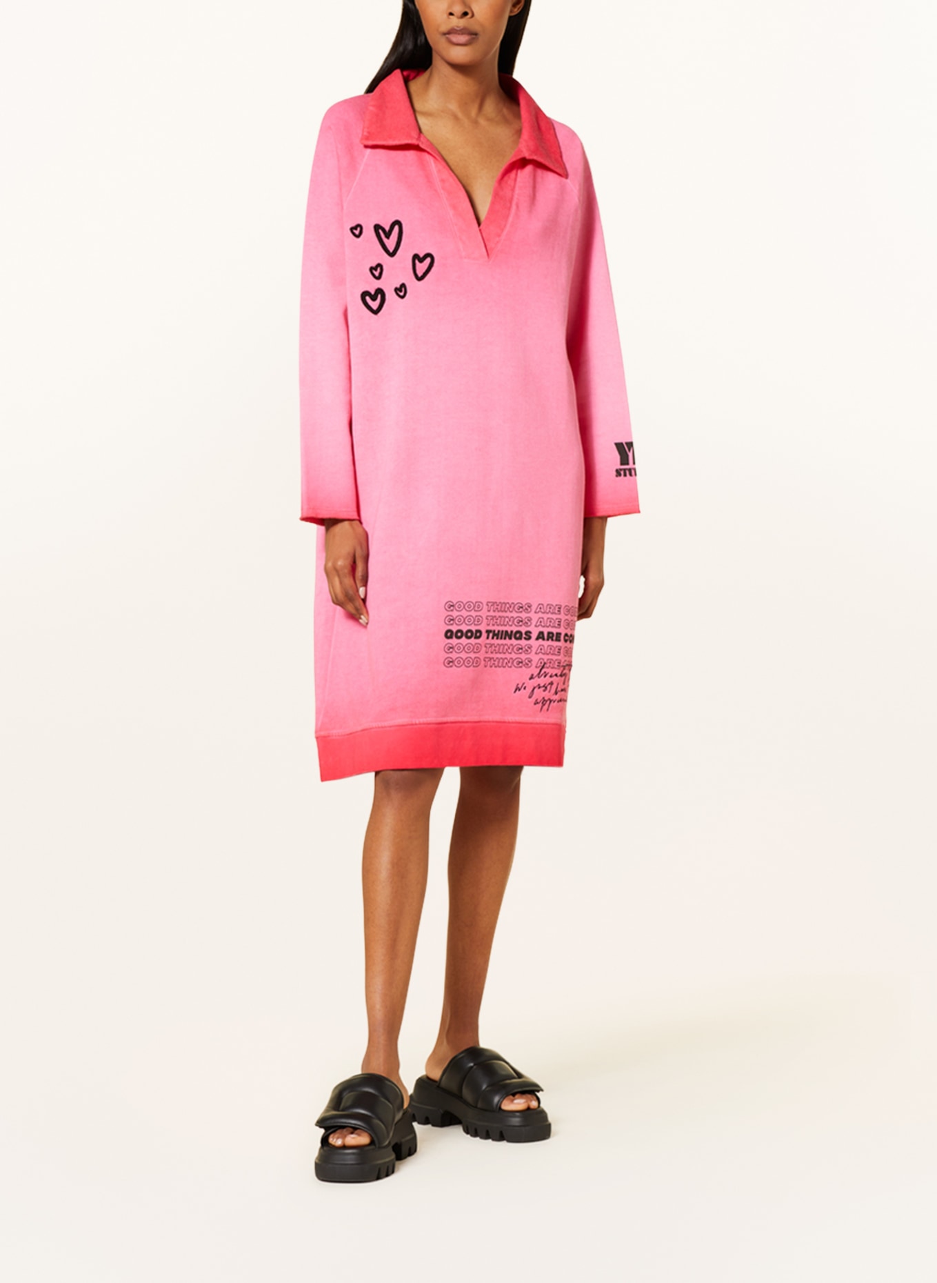 yippie hippie Oversized sweater dress, Color: PINK (Image 2)