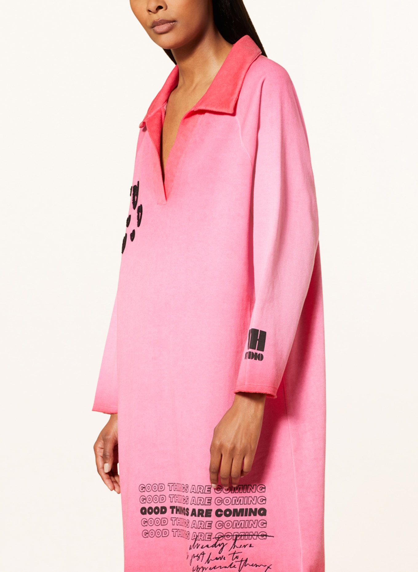 yippie hippie Oversized-Sweatkleid, Farbe: PINK (Bild 4)