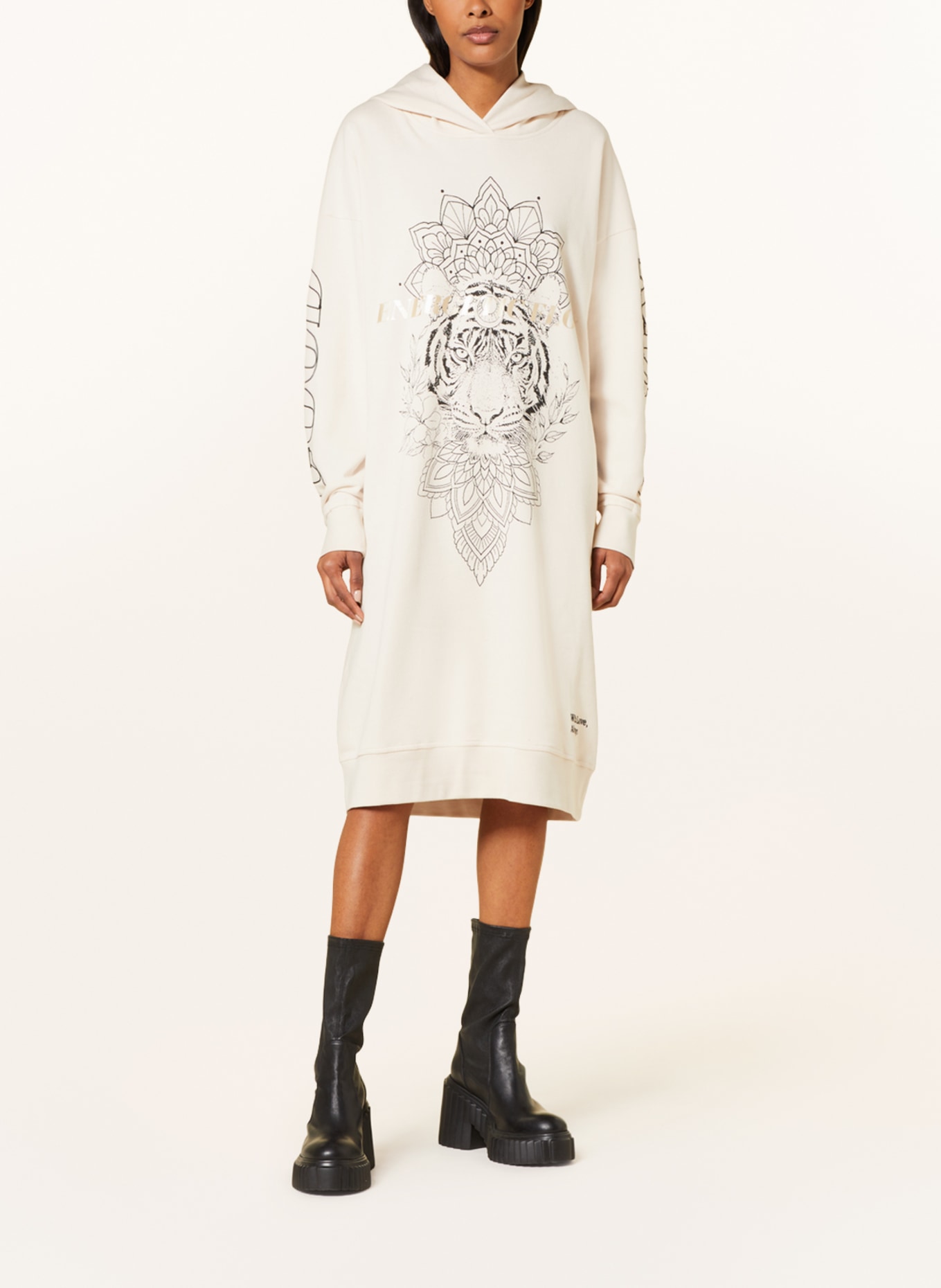 Beige outlet hoodie dress
