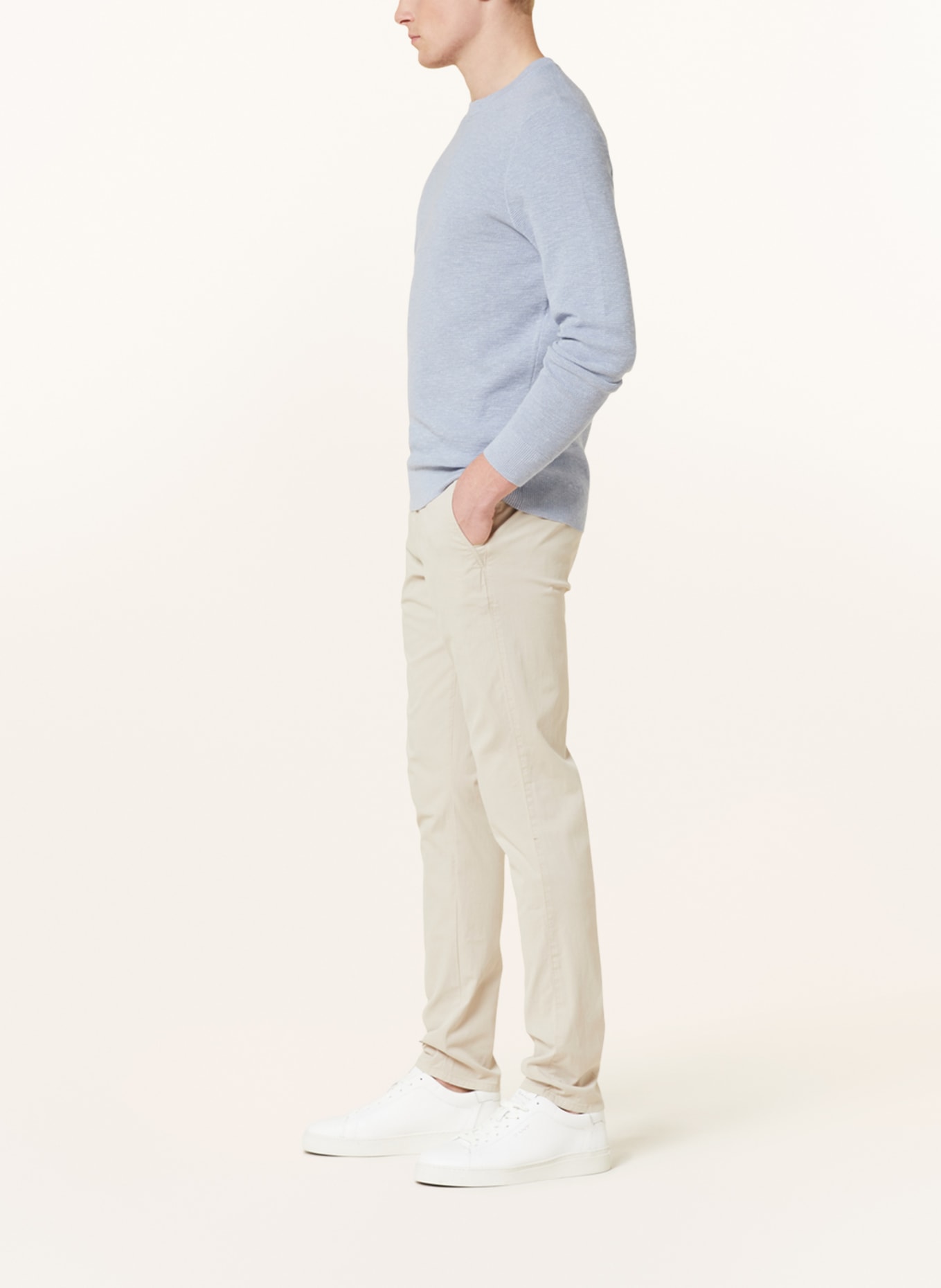 PROFUOMO Chino kalhoty Extra Slim Fit, Barva: KRÉMOVÁ (Obrázek 4)