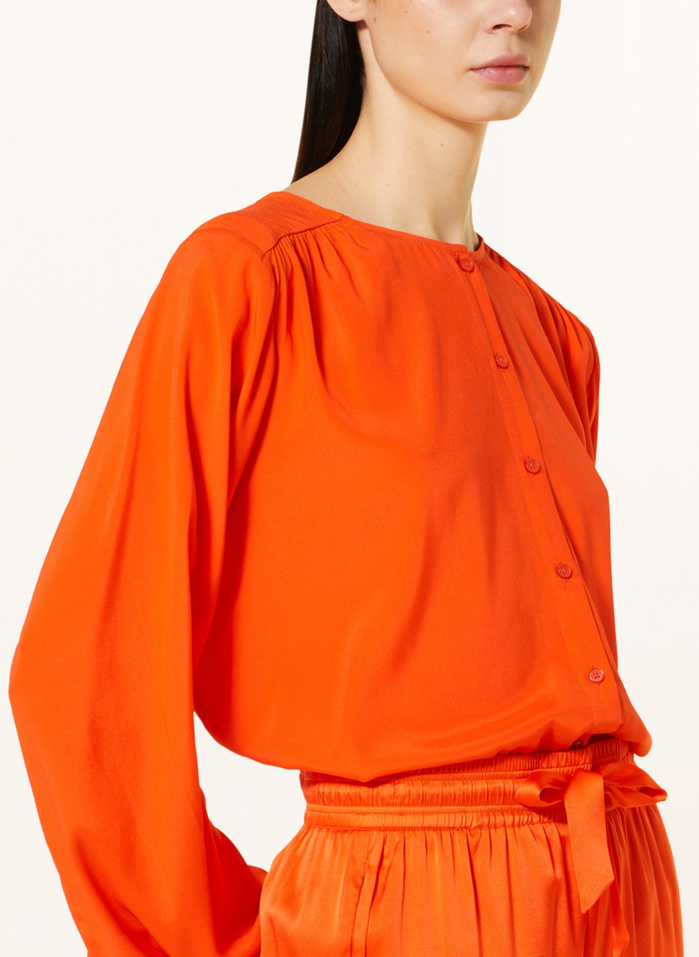(THE MERCER) N.Y. Silk blouse, Color: ORANGE (Image 4)