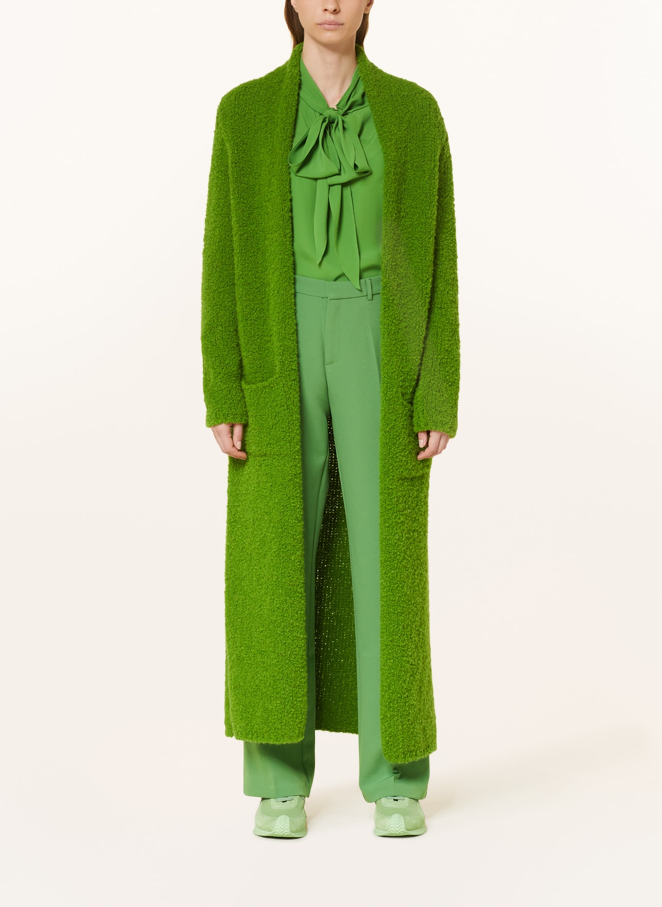 SEM PER LEI Knit cardigan, Color: GREEN (Image 2)