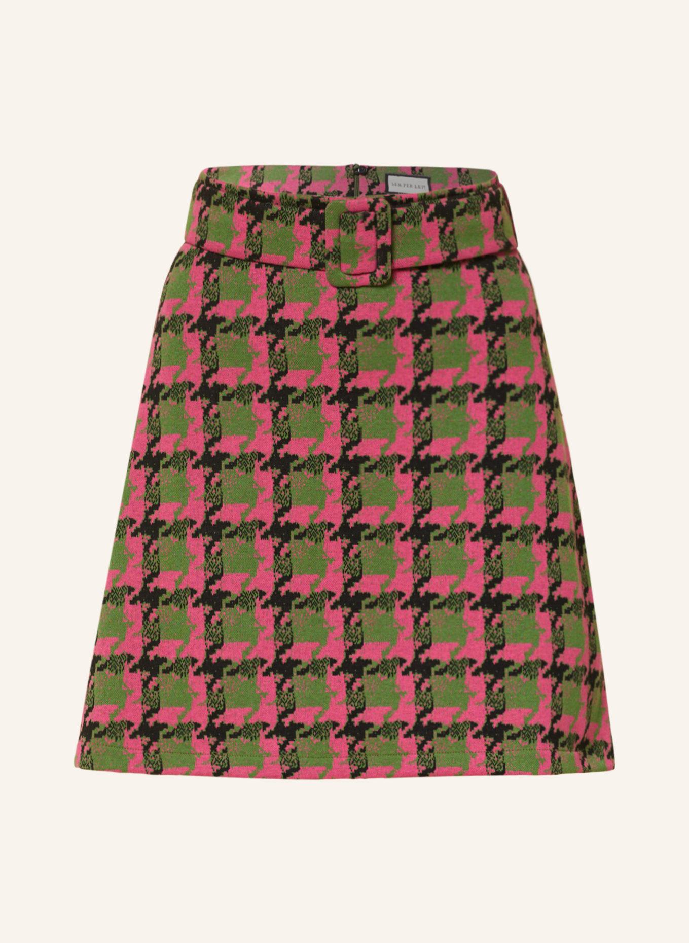 SEM PER LEI Jersey skirt, Color: PINK/ OLIVE/ BLACK (Image 1)