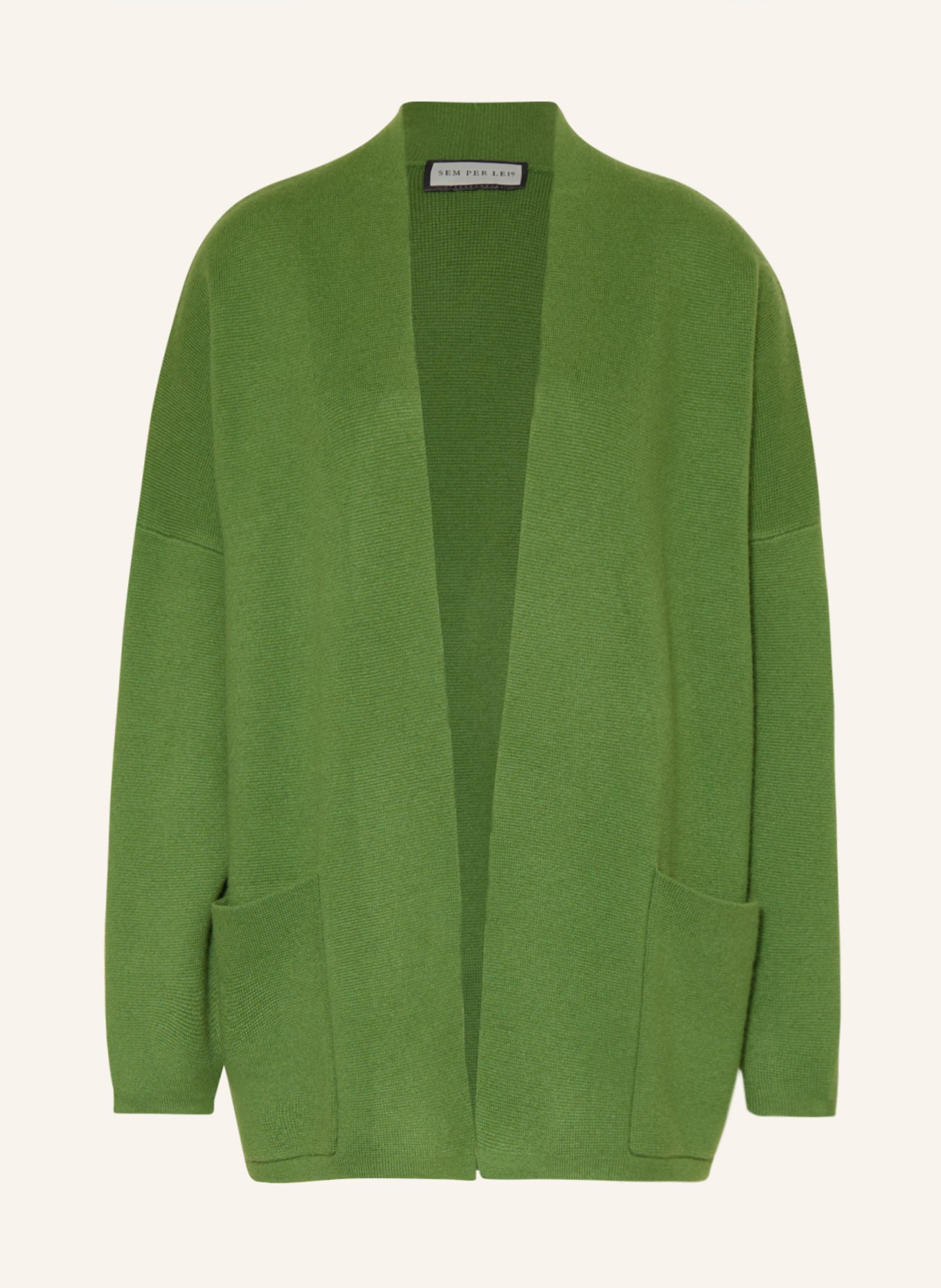 SEM PER LEI Knit cardigan with cashmere, Color: GREEN (Image 1)