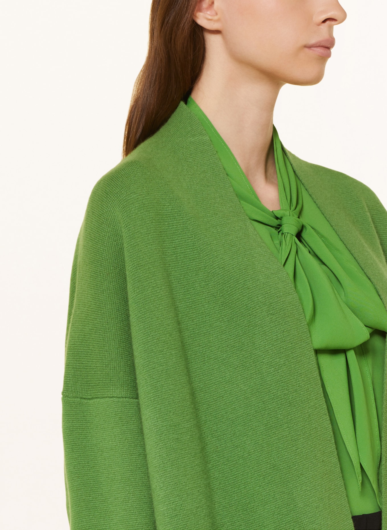 SEM PER LEI Knit cardigan with cashmere, Color: GREEN (Image 4)