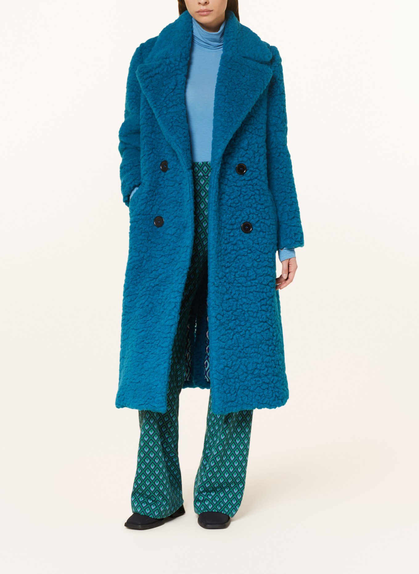SEM PER LEI Teddy coat, Color: TEAL (Image 2)