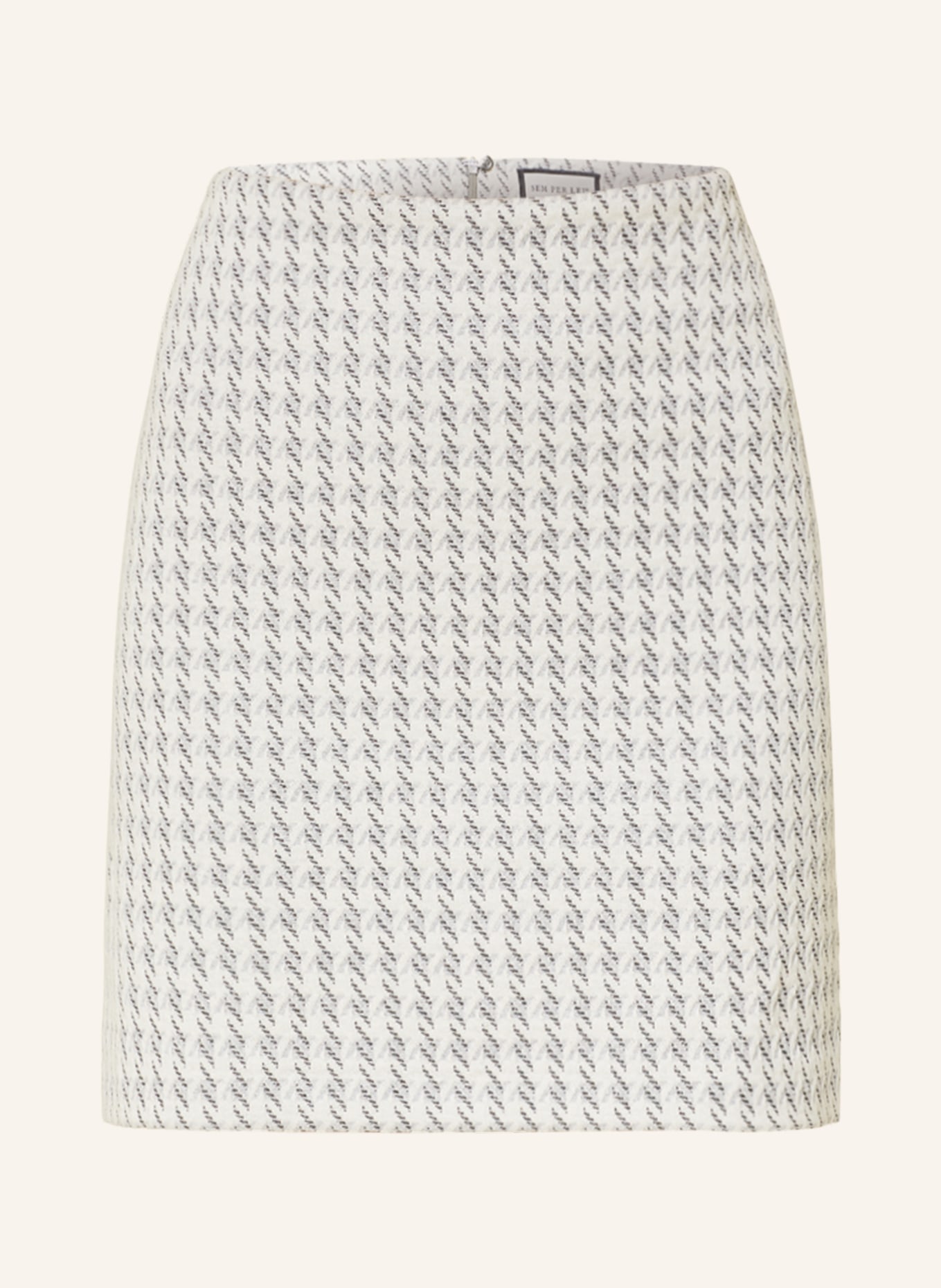 SEM PER LEI Jersey skirt with glitter thread, Color: WHITE/ LIGHT GRAY/ BLACK (Image 1)