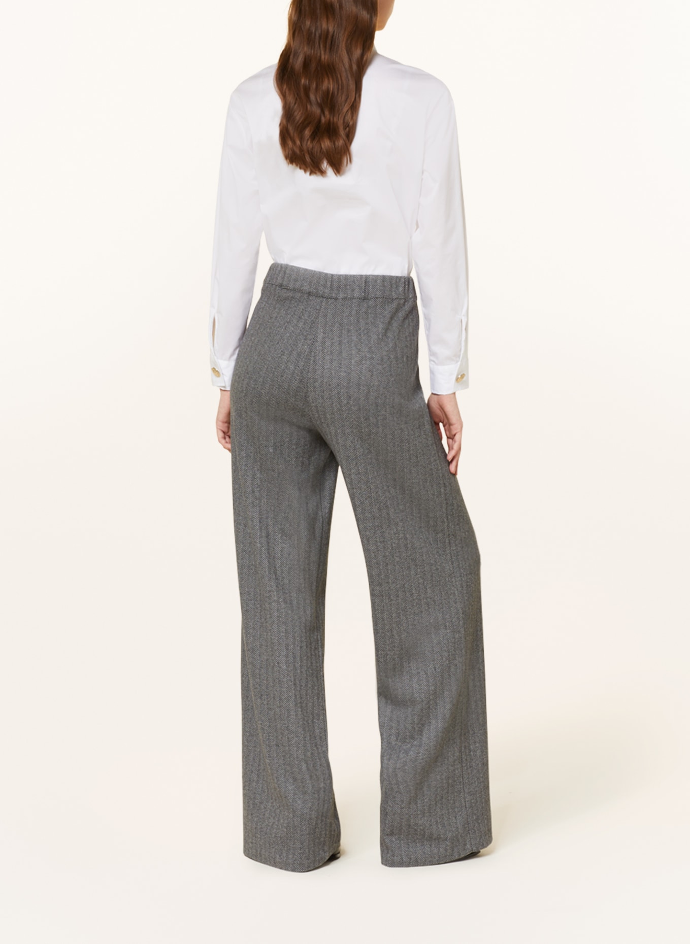 SEM PER LEI Wide leg trousers made of jersey, Color: GRAY (Image 3)