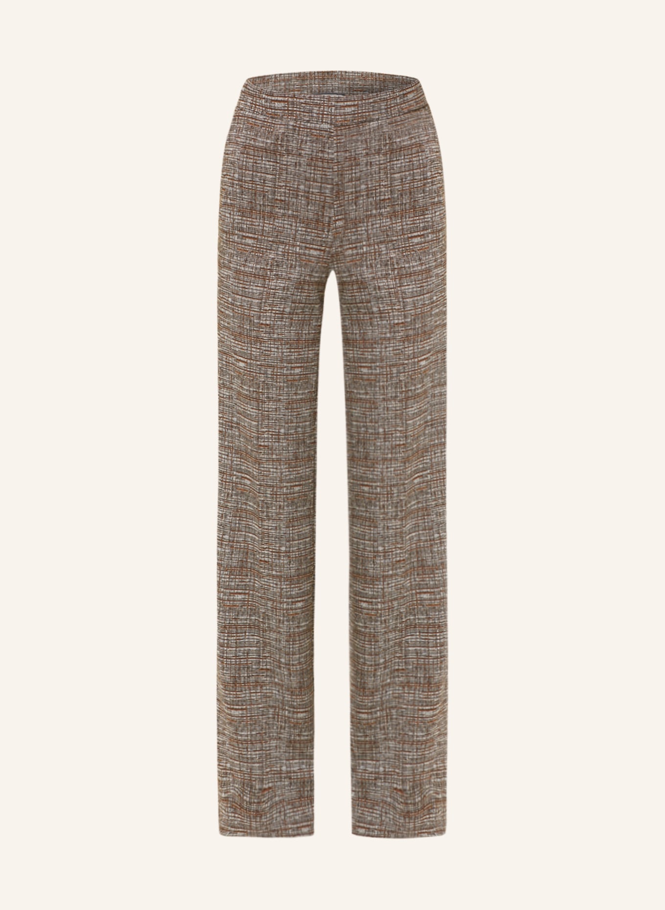 SEM PER LEI Wide leg trousers with glitter thread, Color: BROWN/ LIGHT GRAY/ BLACK (Image 1)