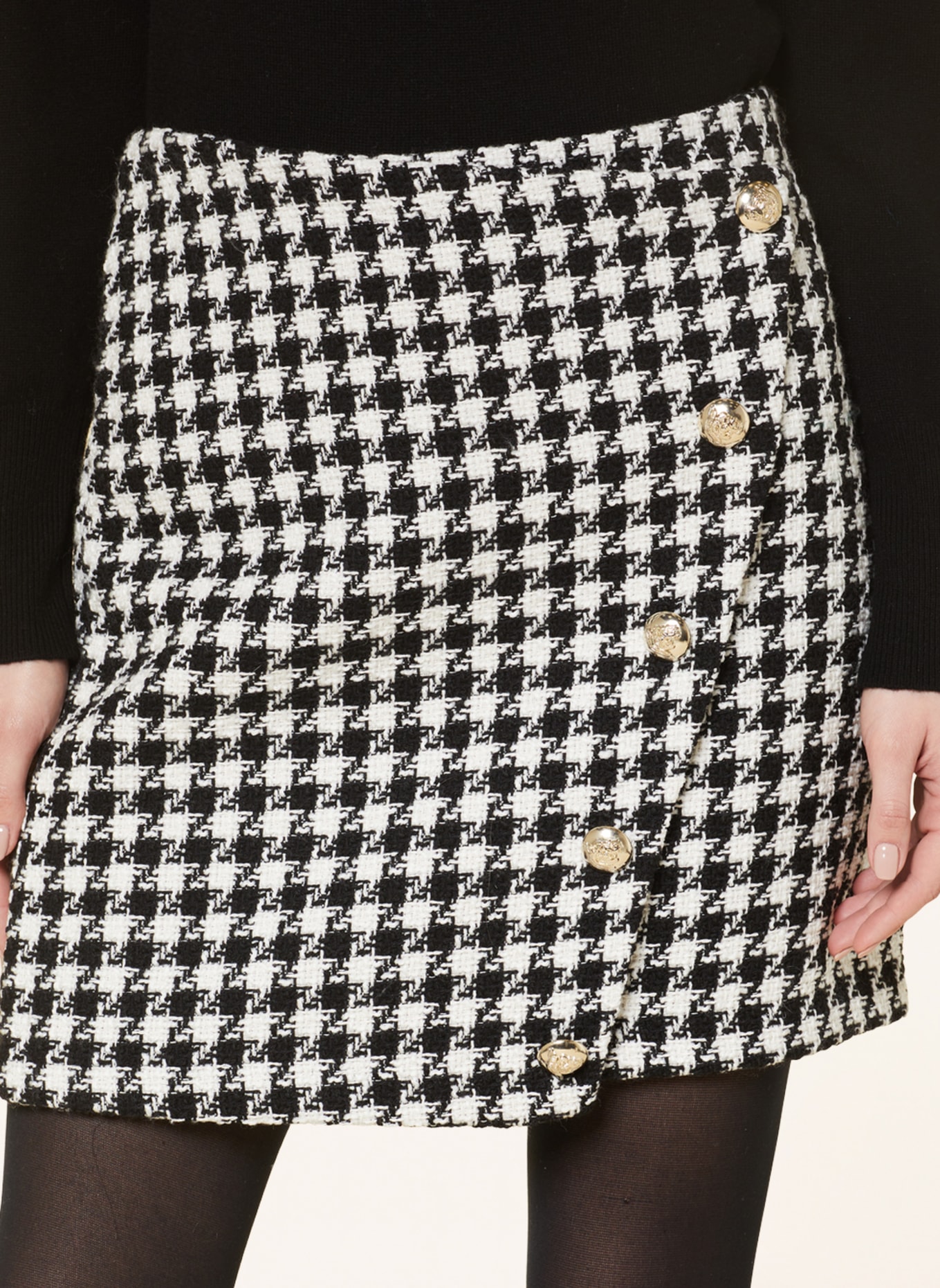 SEM PER LEI Tweed skirt, Color: BLACK/ WHITE (Image 4)