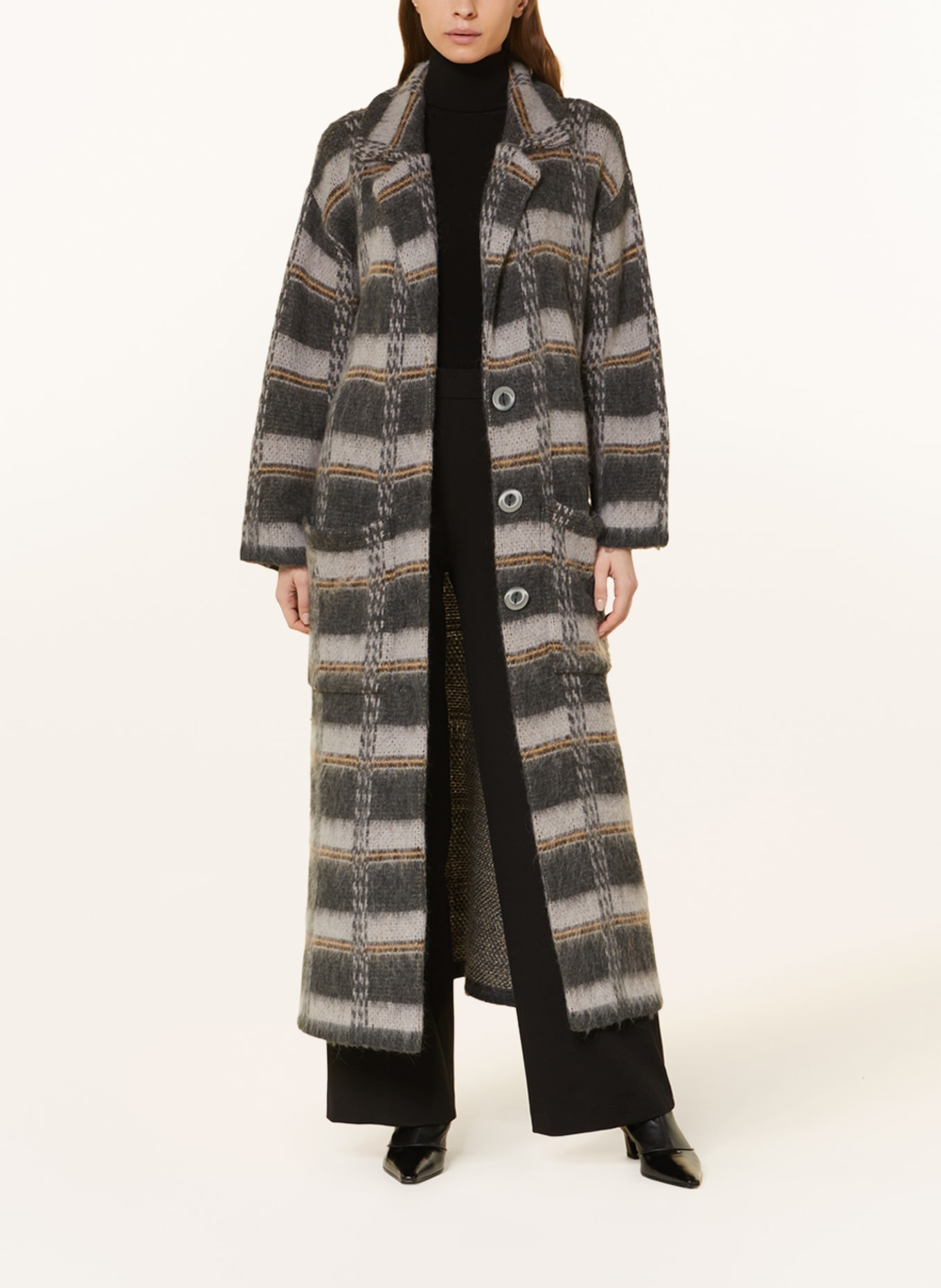 SEM PER LEI Knit coat, Color: DARK GRAY/ LIGHT GRAY (Image 2)