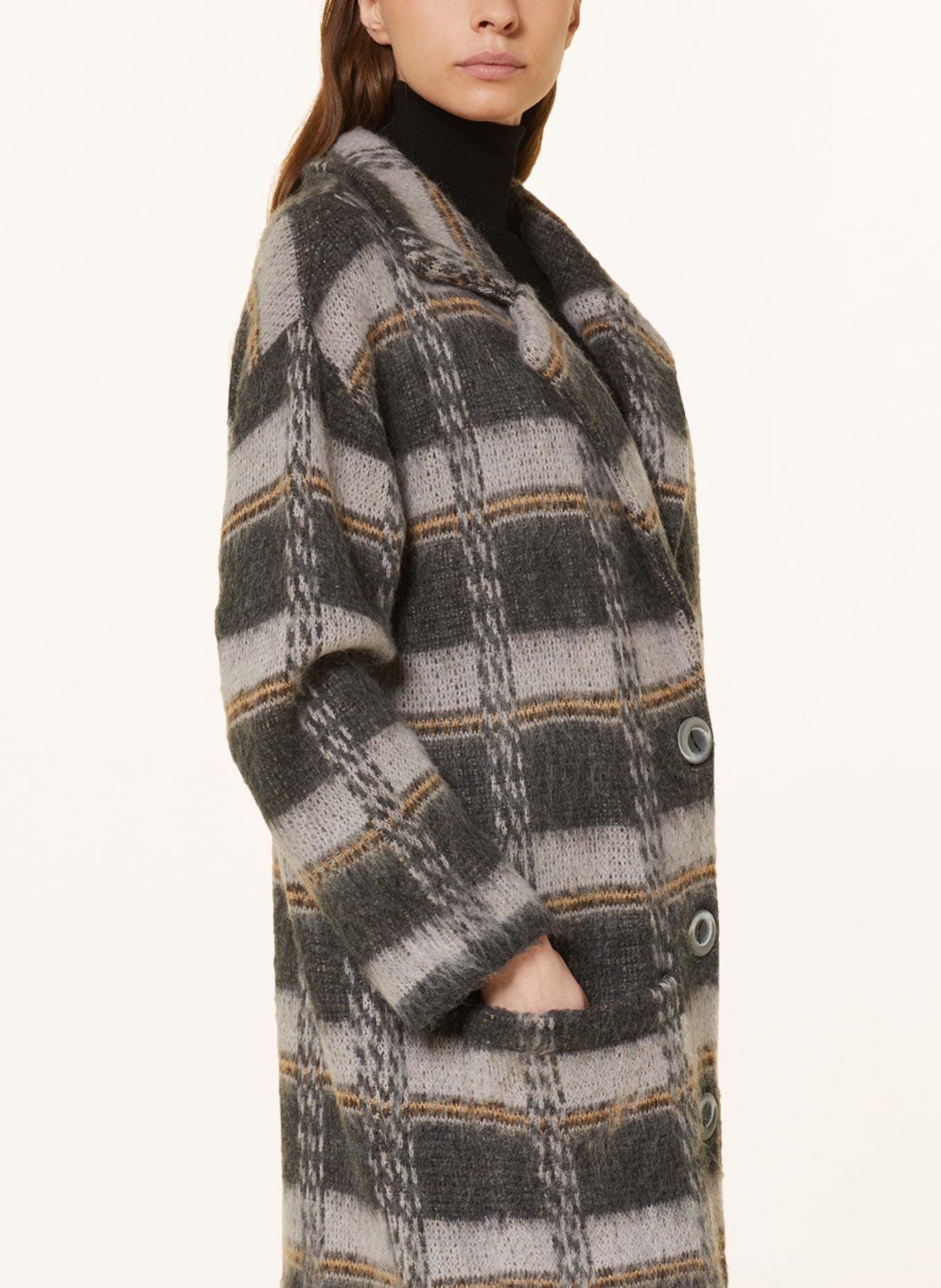 SEM PER LEI Knit coat, Color: DARK GRAY/ LIGHT GRAY (Image 4)