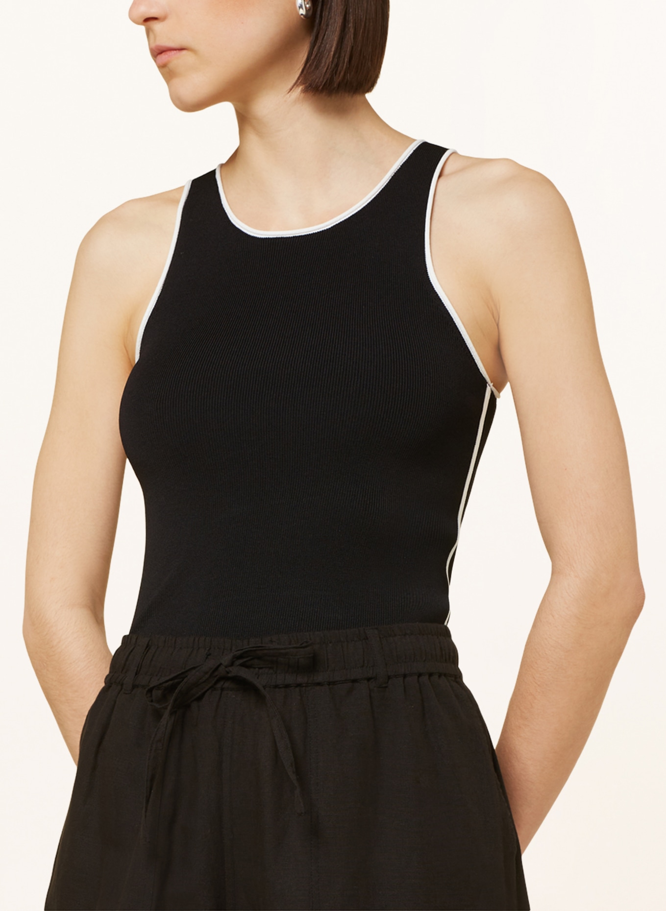 NEO NOIR Knit top SILVANA, Color: BLACK/ WHITE (Image 4)
