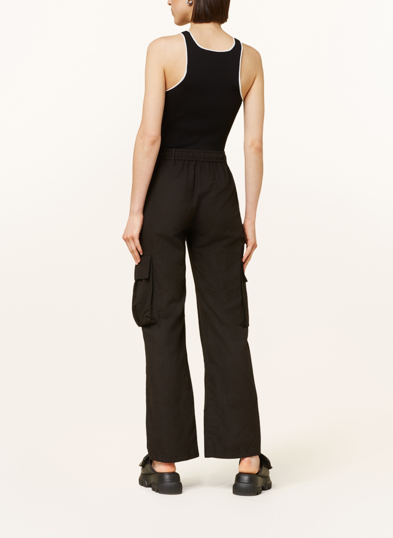 NEO NOIR Cargo pants KELLY with linen, Color: BLACK (Image 3)