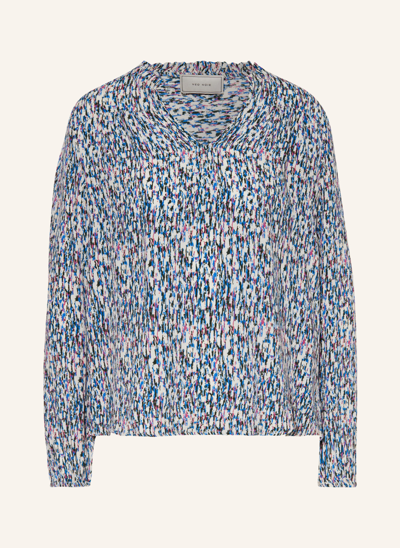 NEO NOIR Shirt blouse BISA, Color: WHITE/ BLUE/ FUCHSIA (Image 1)