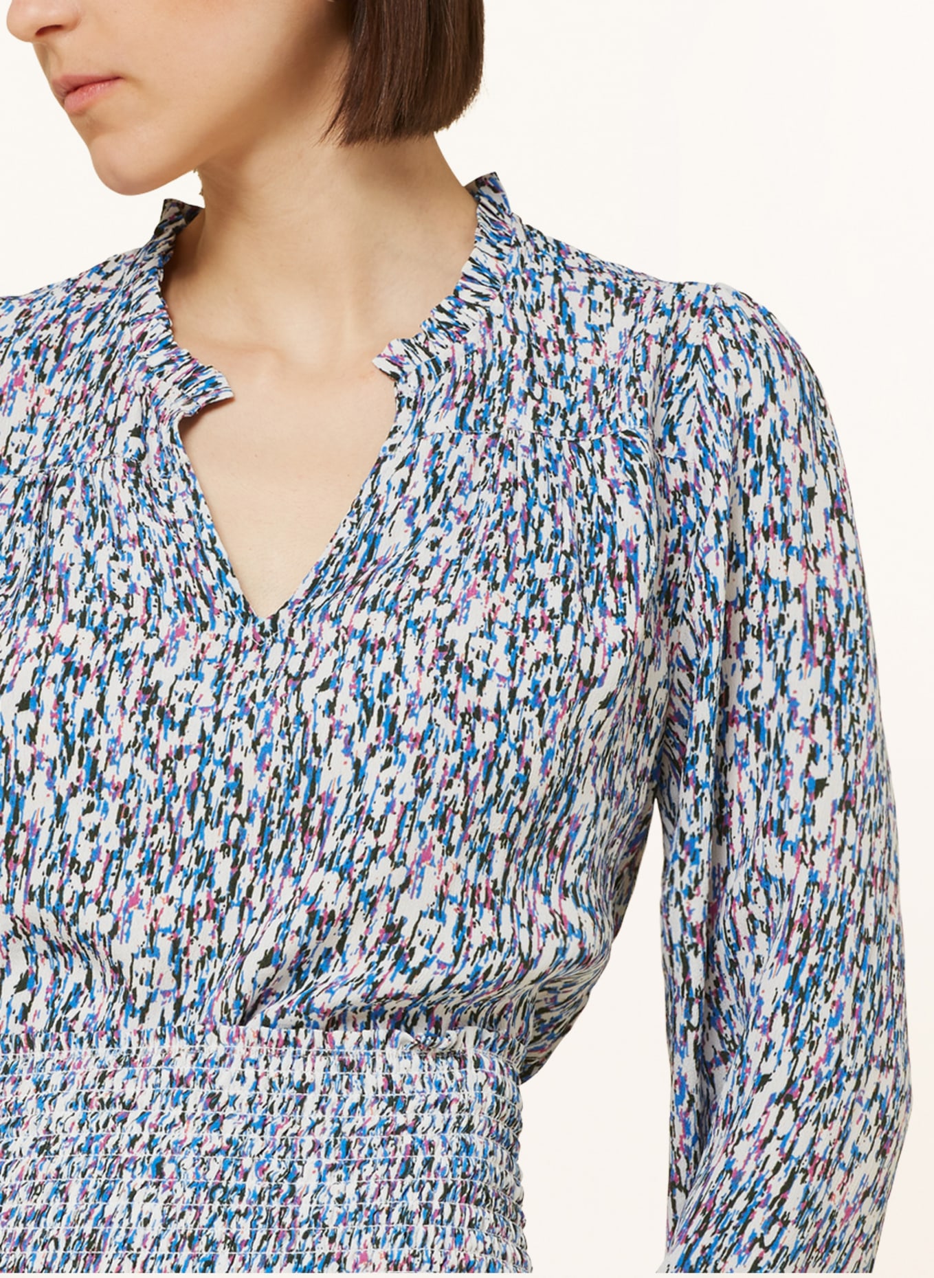 NEO NOIR Shirt blouse BISA, Color: WHITE/ BLUE/ FUCHSIA (Image 4)