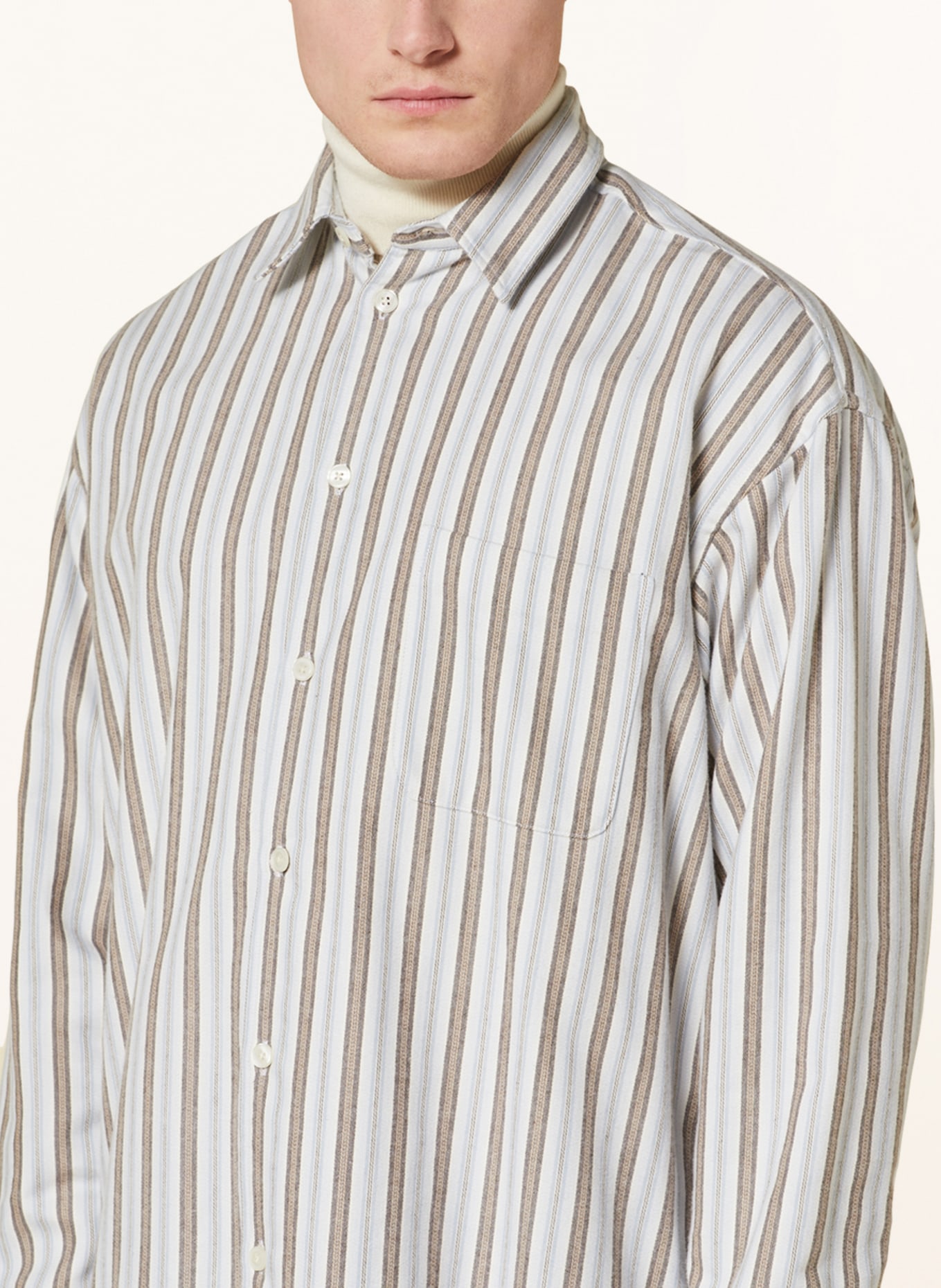SAMSØE  SAMSØE Oversized košile LUAN Comfort Fit, Barva: TMAVĚ MODRÁ/ BÍLÁ/ SVĚTLE HNĚDÁ (Obrázek 4)