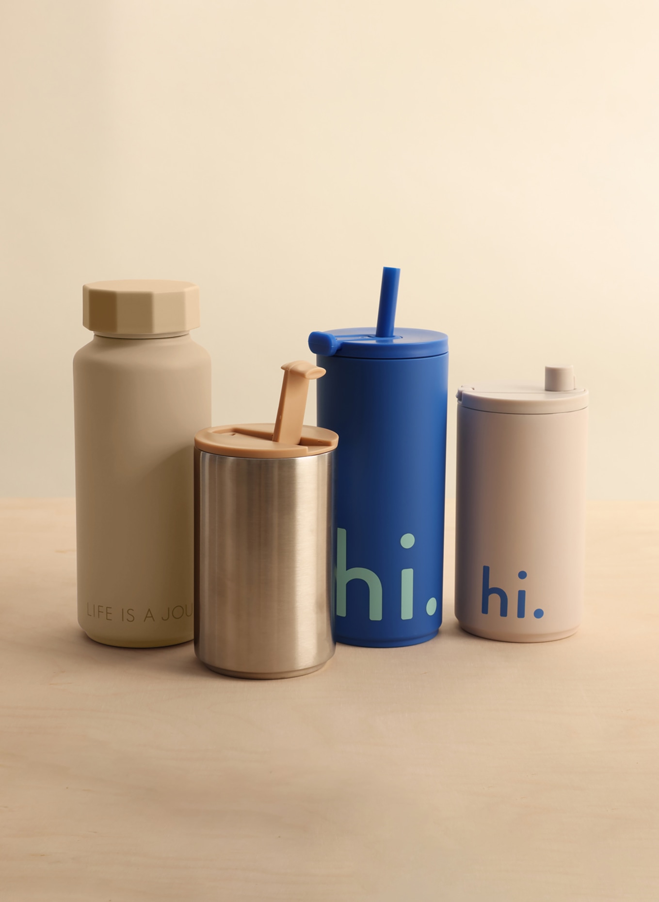 DESIGN LETTERS Insulated bottle GRNBLIFEIS, Color: BEIGE (Image 2)