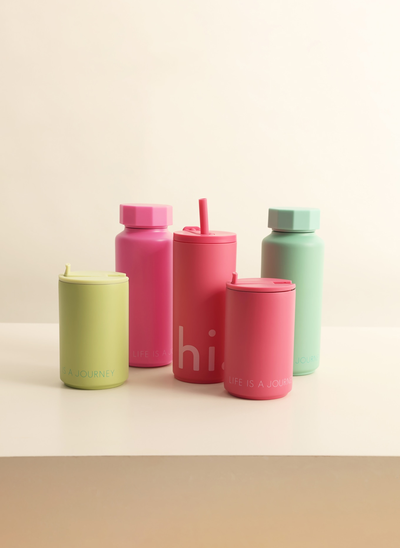 DESIGN LETTERS Insulated bottle GRNBLIFEIS, Color: PINK (Image 2)