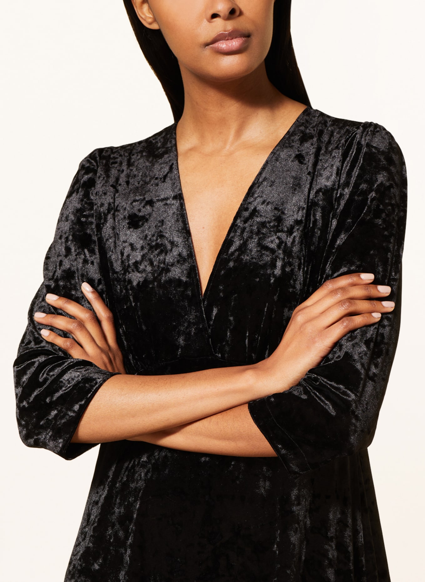 ANNA's Velvet dress, Color: BLACK (Image 4)
