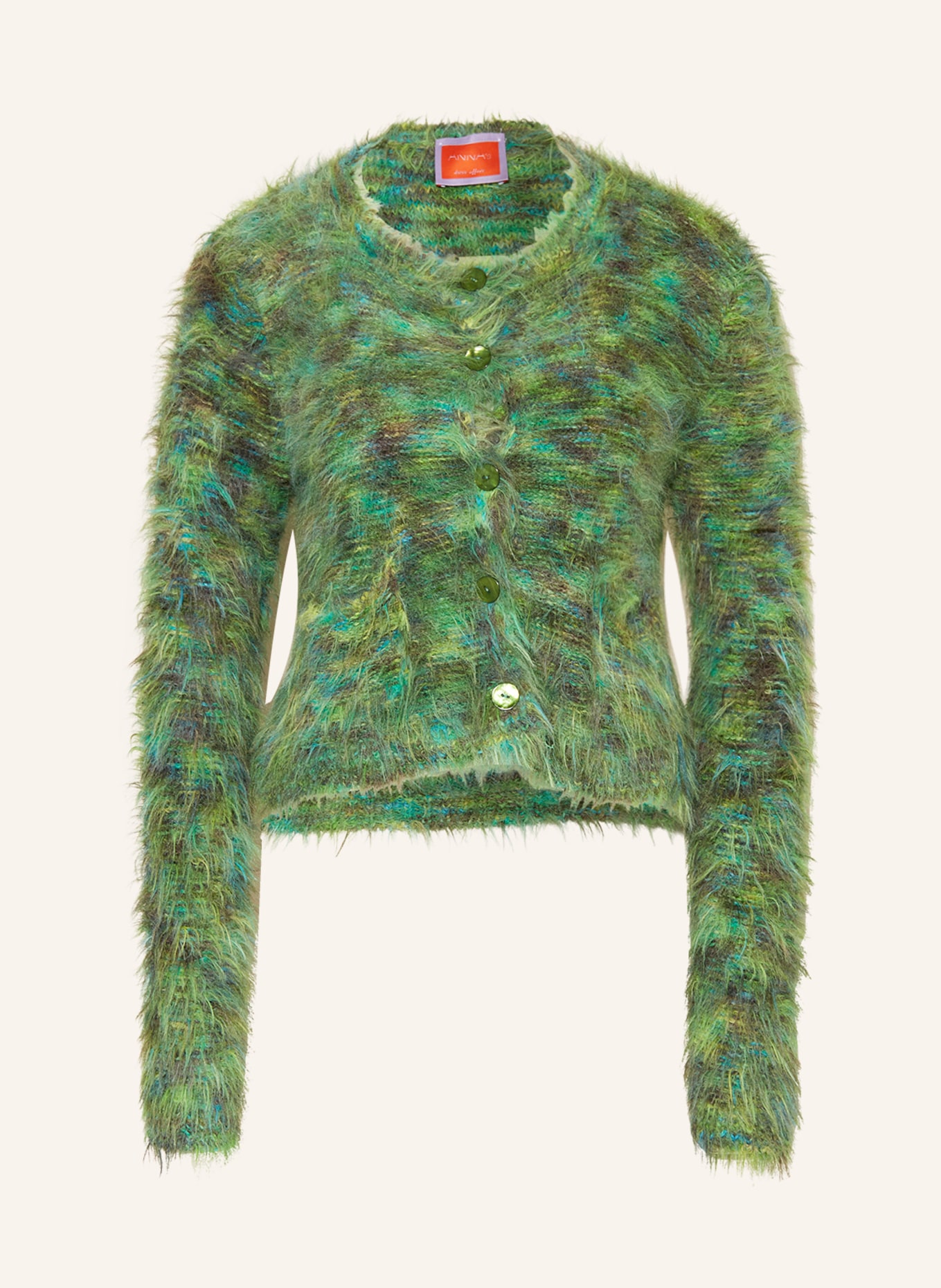ANNA's Cardigan, Color: GREEN/ TURQUOISE/ BLACK (Image 1)
