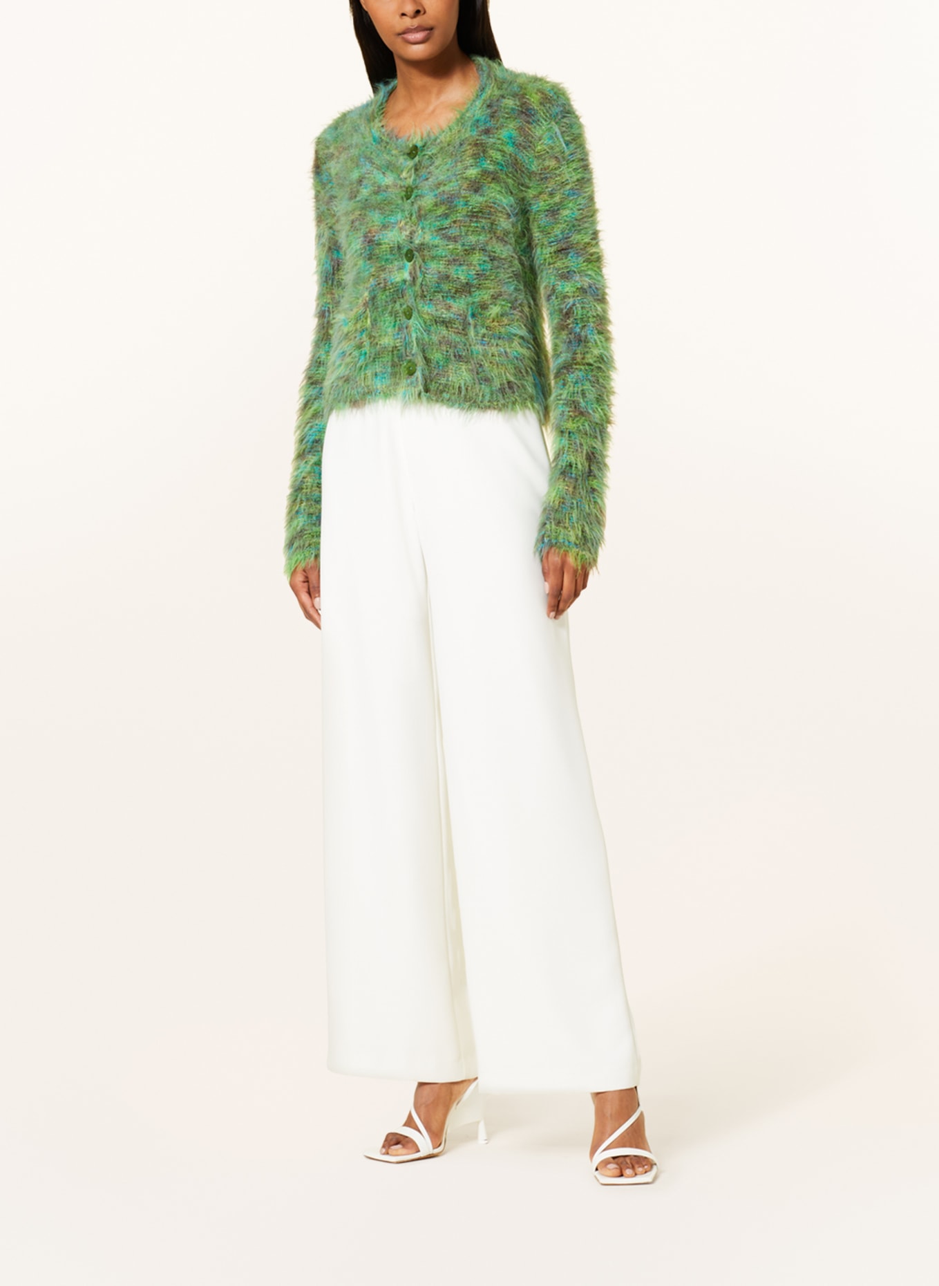 ANNA's Cardigan, Color: GREEN/ TURQUOISE/ BLACK (Image 2)