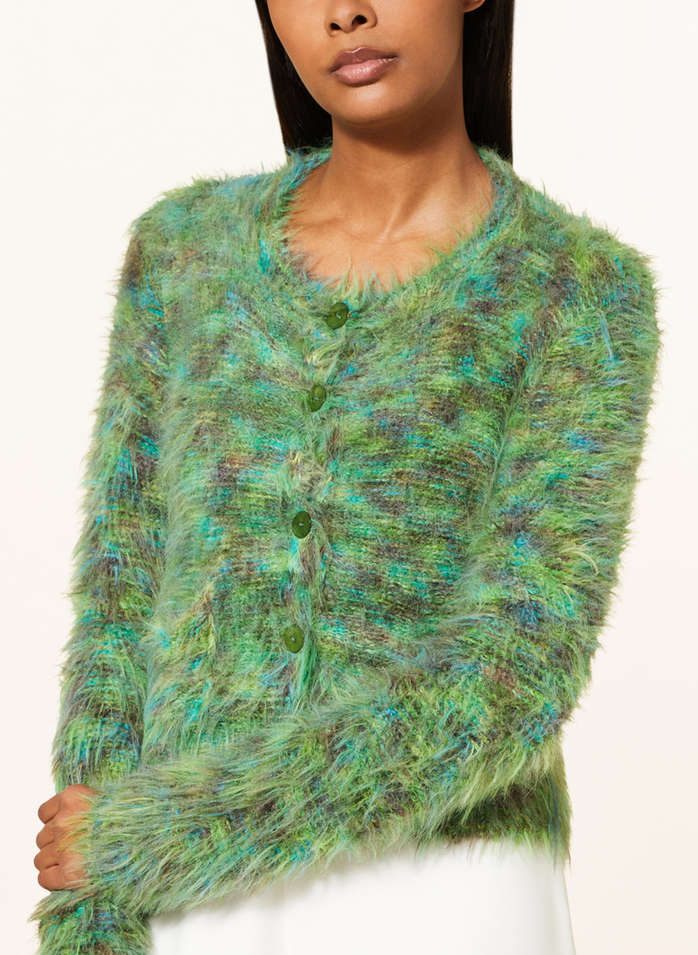 ANNA's Cardigan, Color: GREEN/ TURQUOISE/ BLACK (Image 4)