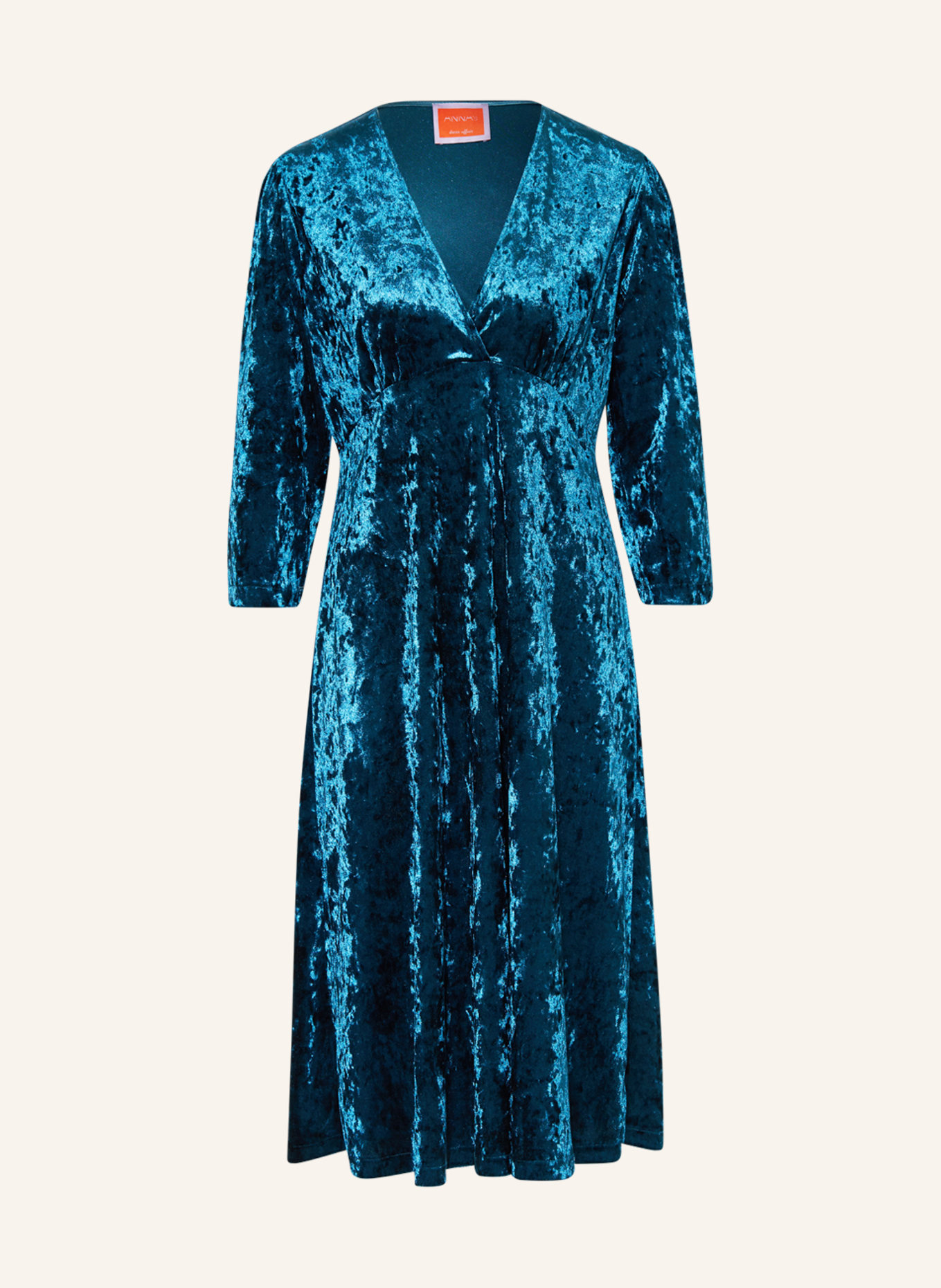ANNA's Velvet dress, Color: TEAL (Image 1)