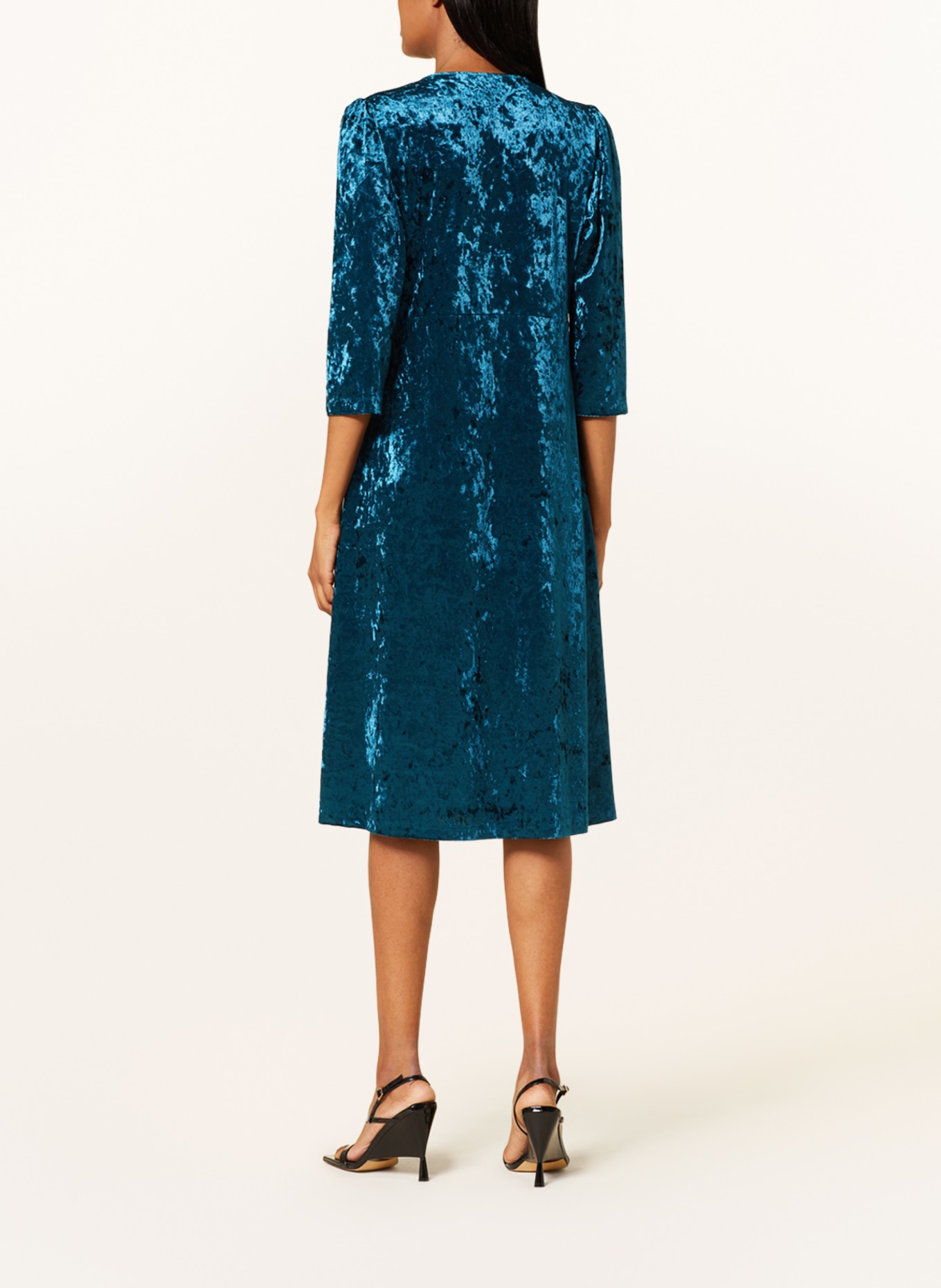ANNA's Velvet dress, Color: TEAL (Image 3)
