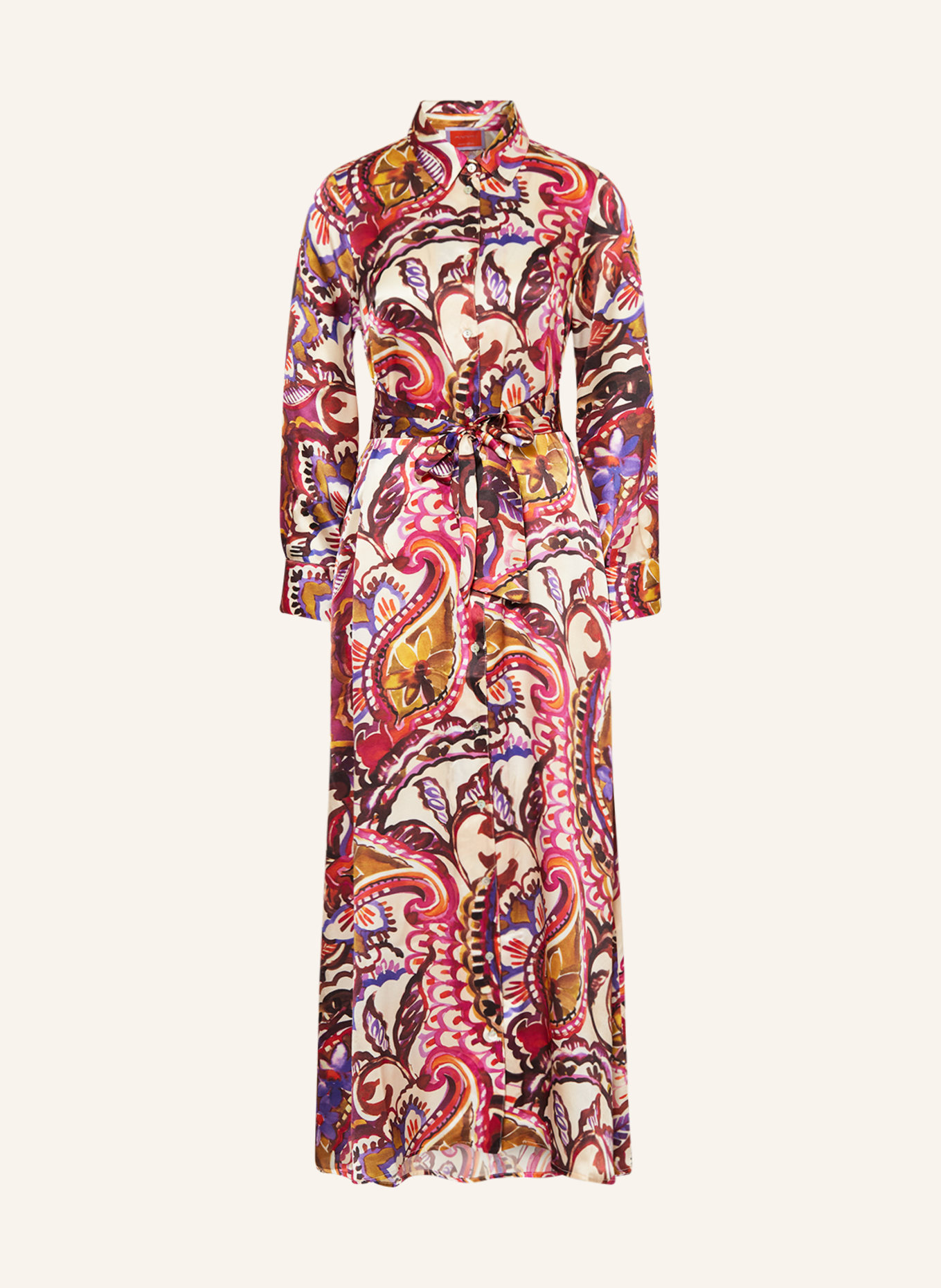 ANNA's Hemdblusenkleid aus Seide, Farbe: FUCHSIA/ CREME/ LILA (Bild 1)