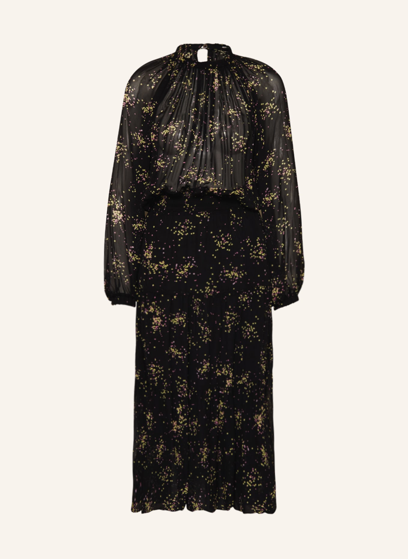 DRYKORN Dress ALVISSA, Color: BLACK/ YELLOW/ PINK (Image 1)