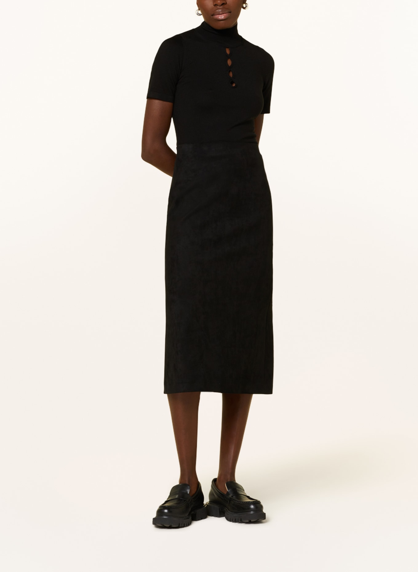DRYKORN Skirt ASSER in leather look, Color: BLACK (Image 2)