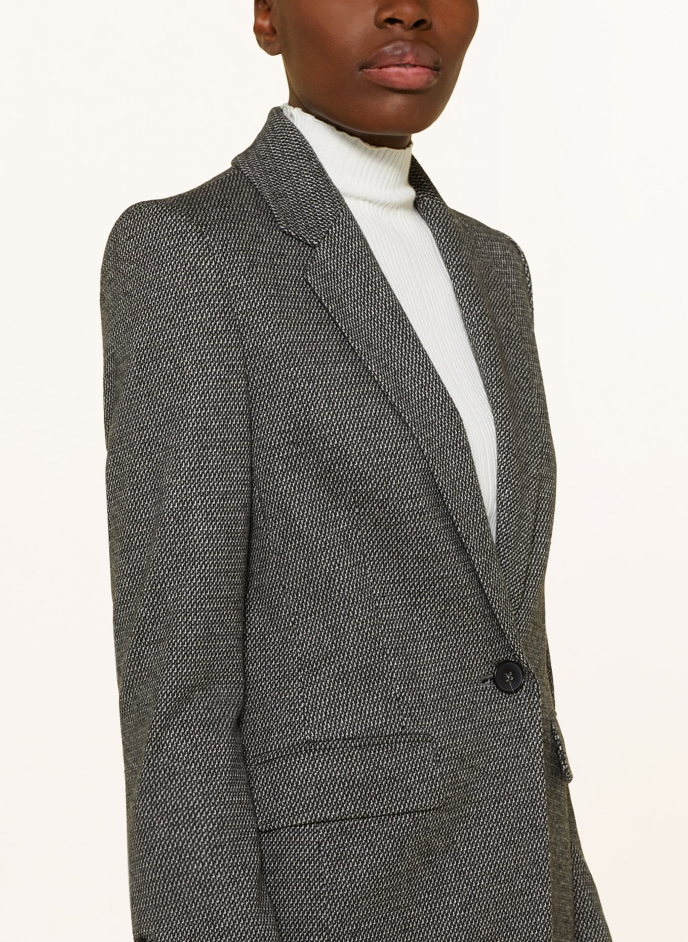 DRYKORN Jersey blazer ATLIN, Color: BLACK/ WHITE (Image 4)