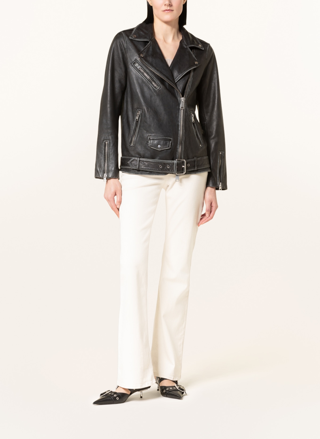 ALLSAINTS Leather jacket BILLIE, Color: BLACK (Image 2)