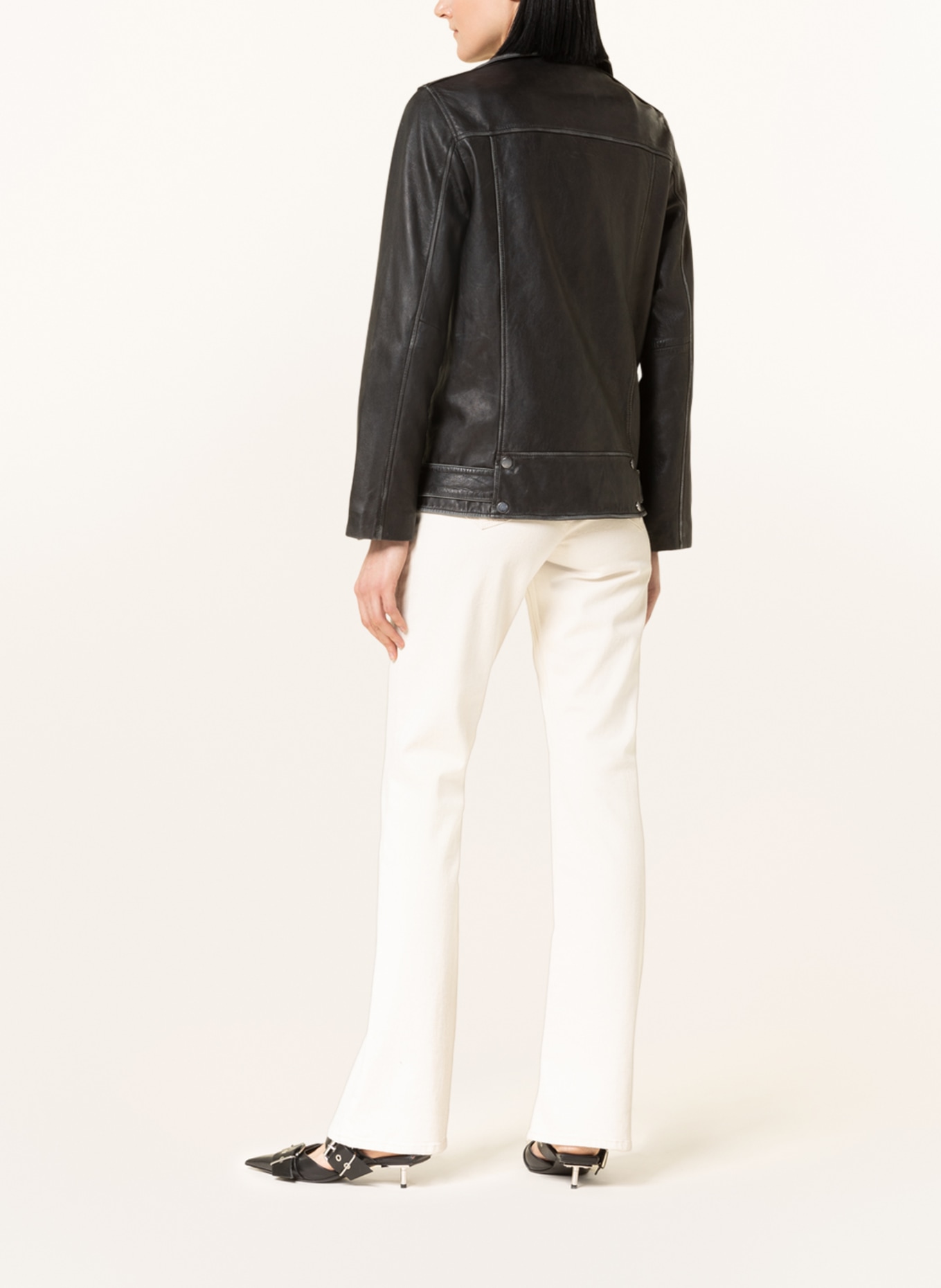ALLSAINTS Leather jacket BILLIE, Color: BLACK (Image 3)