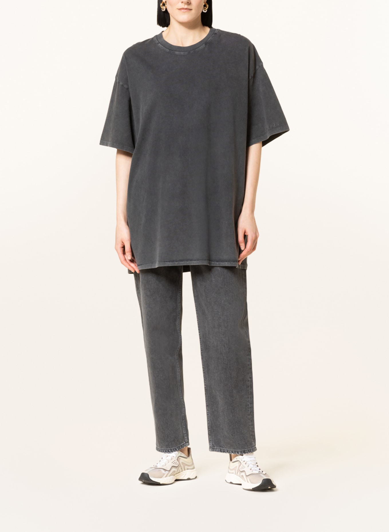 black palms Oversized shirt, Color: DARK GRAY (Image 2)