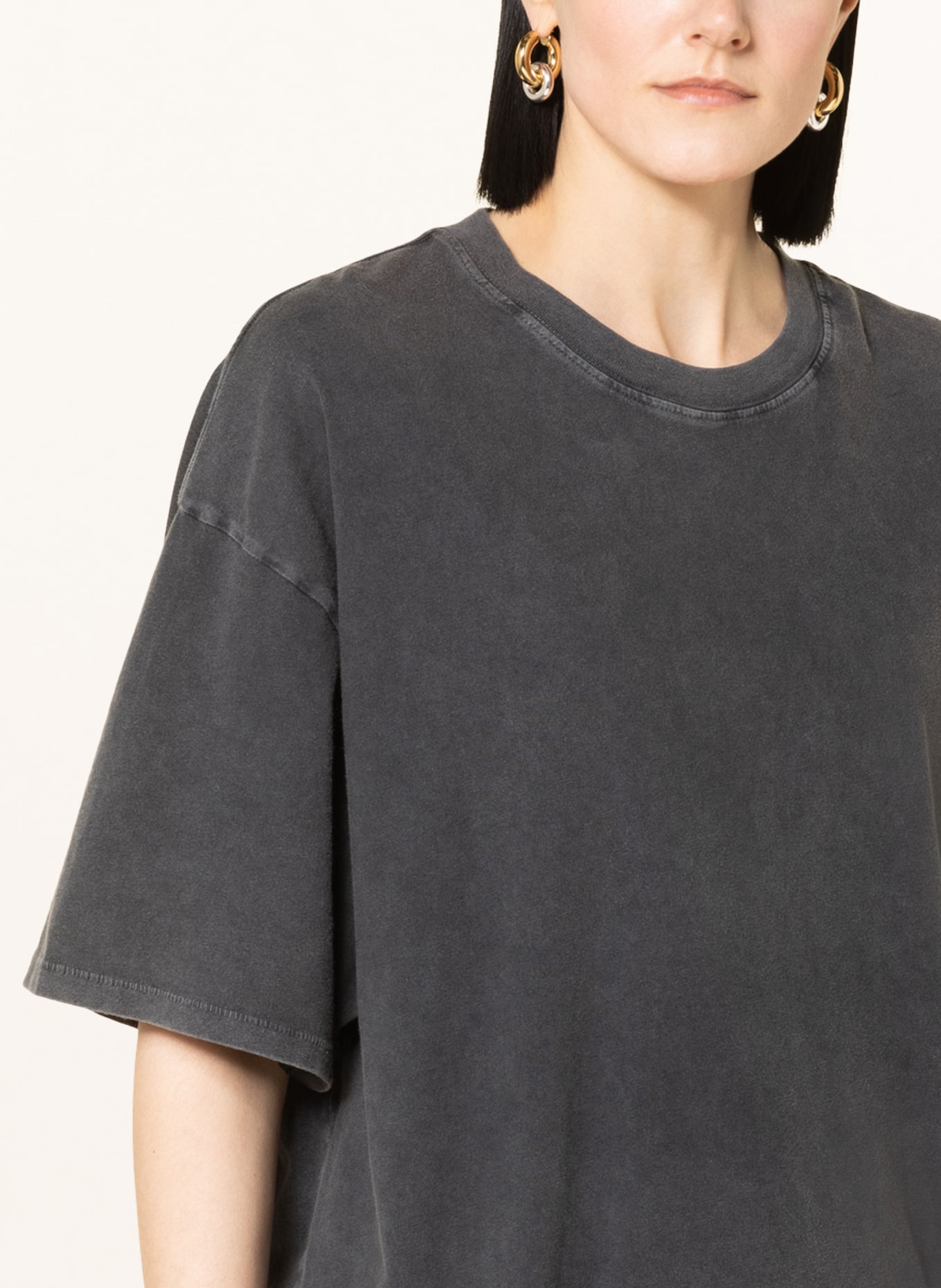 black palms Oversized shirt, Color: DARK GRAY (Image 4)