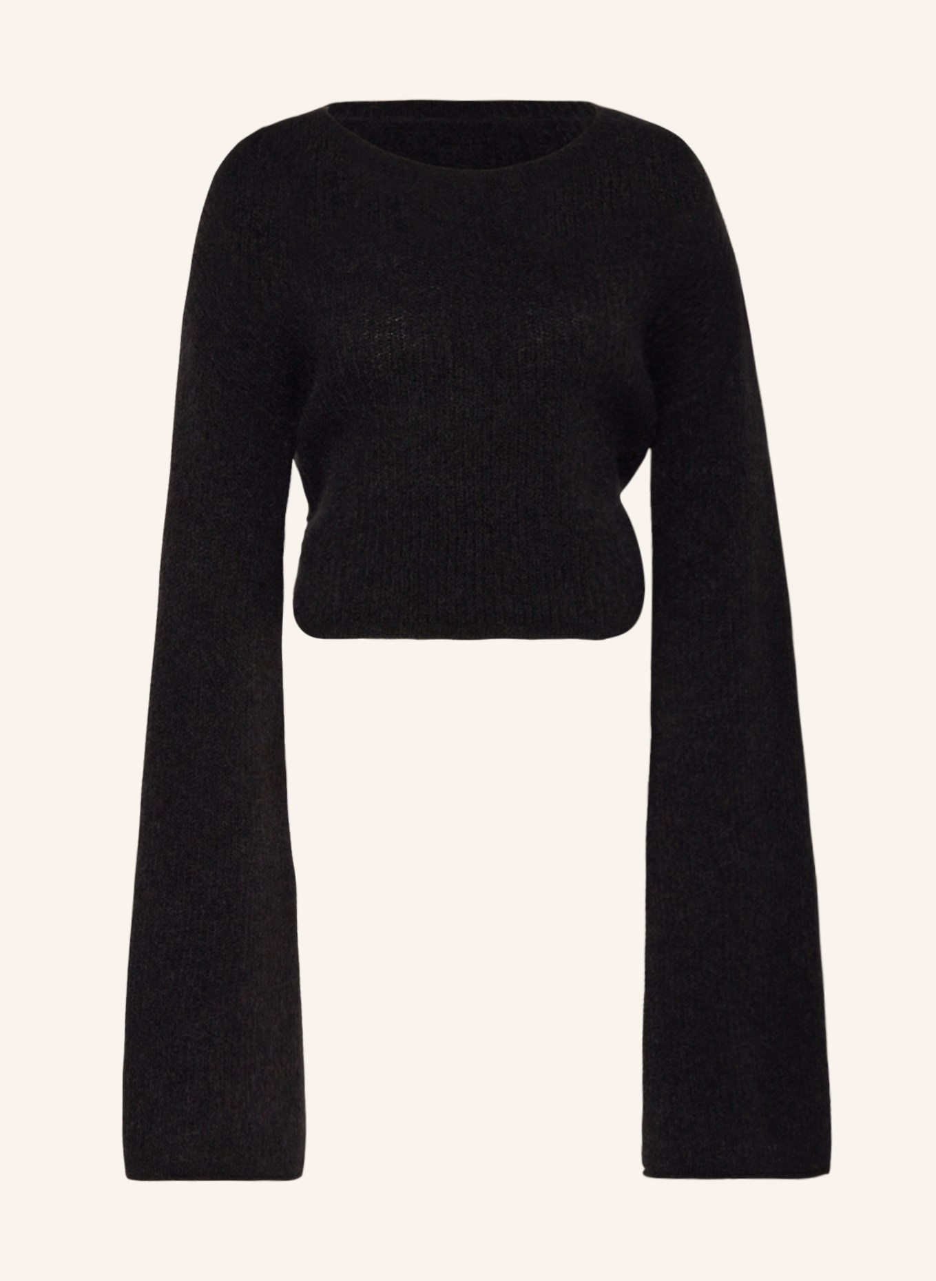 black palms Cropped sweater KINDA, Color: BLACK (Image 1)