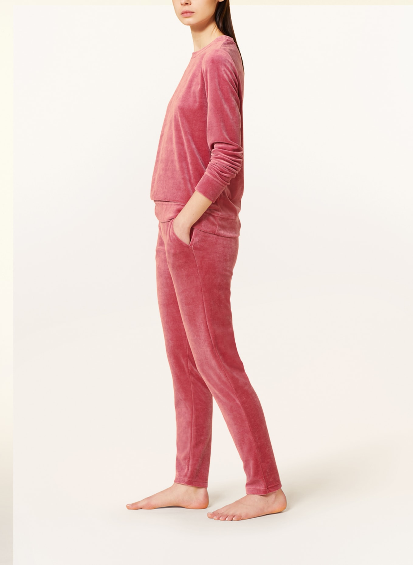 SHORT STORIES Lounge pants made of velour, Color: FUCHSIA (Image 4)